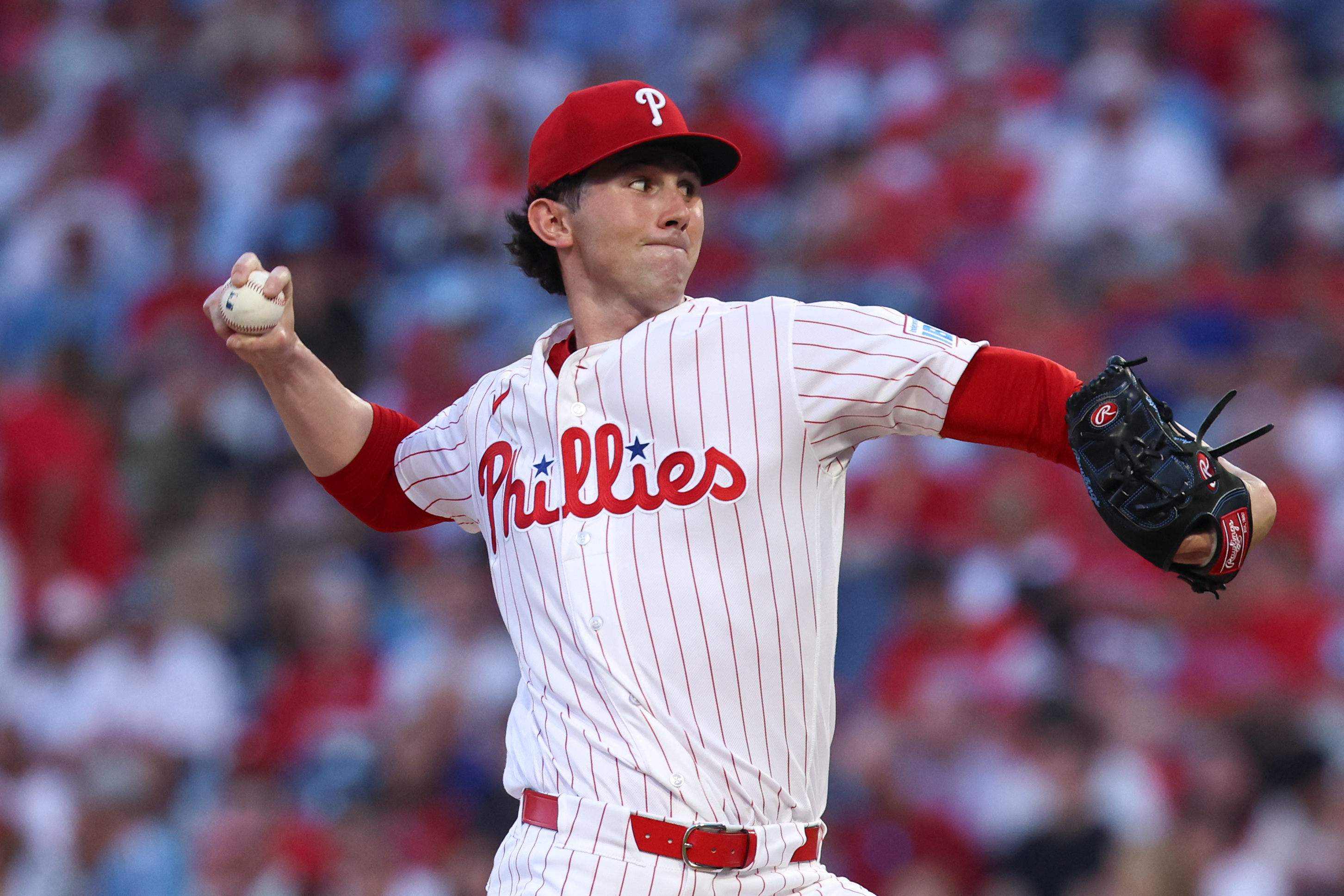 Philadelphia Phillies pitcher Andrew Painter (24) throws a pitch as we break down our Phillies vs. Cardinals prediction.