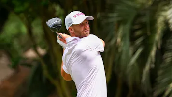 Wyndham Clark hits a tee shot as we look at our best Wells Fargo Championship picks