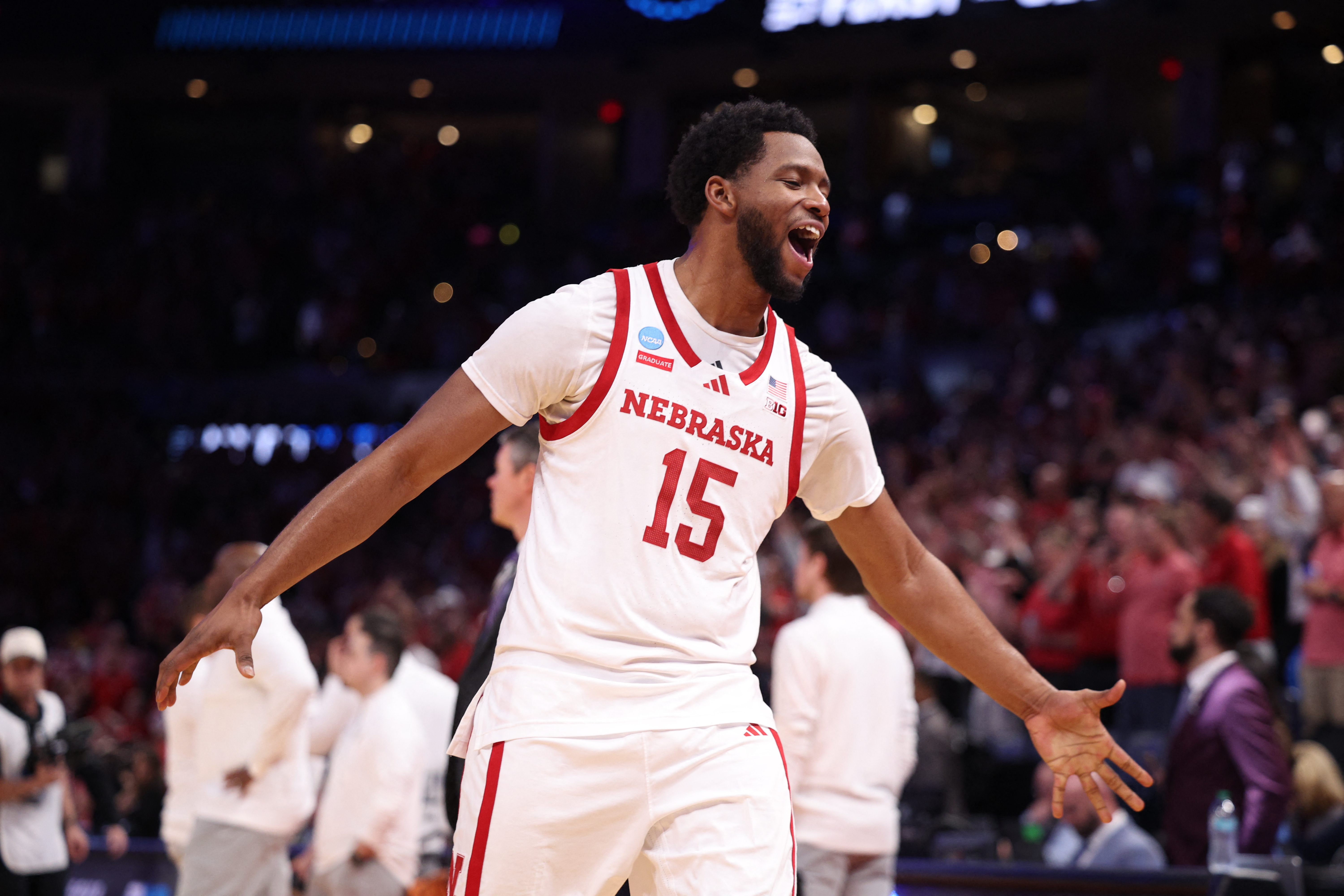 Nebraska Cornhuskers forward Jared Garcia reacts as we make our best Vanderbilt vs. Nebraska prediction.