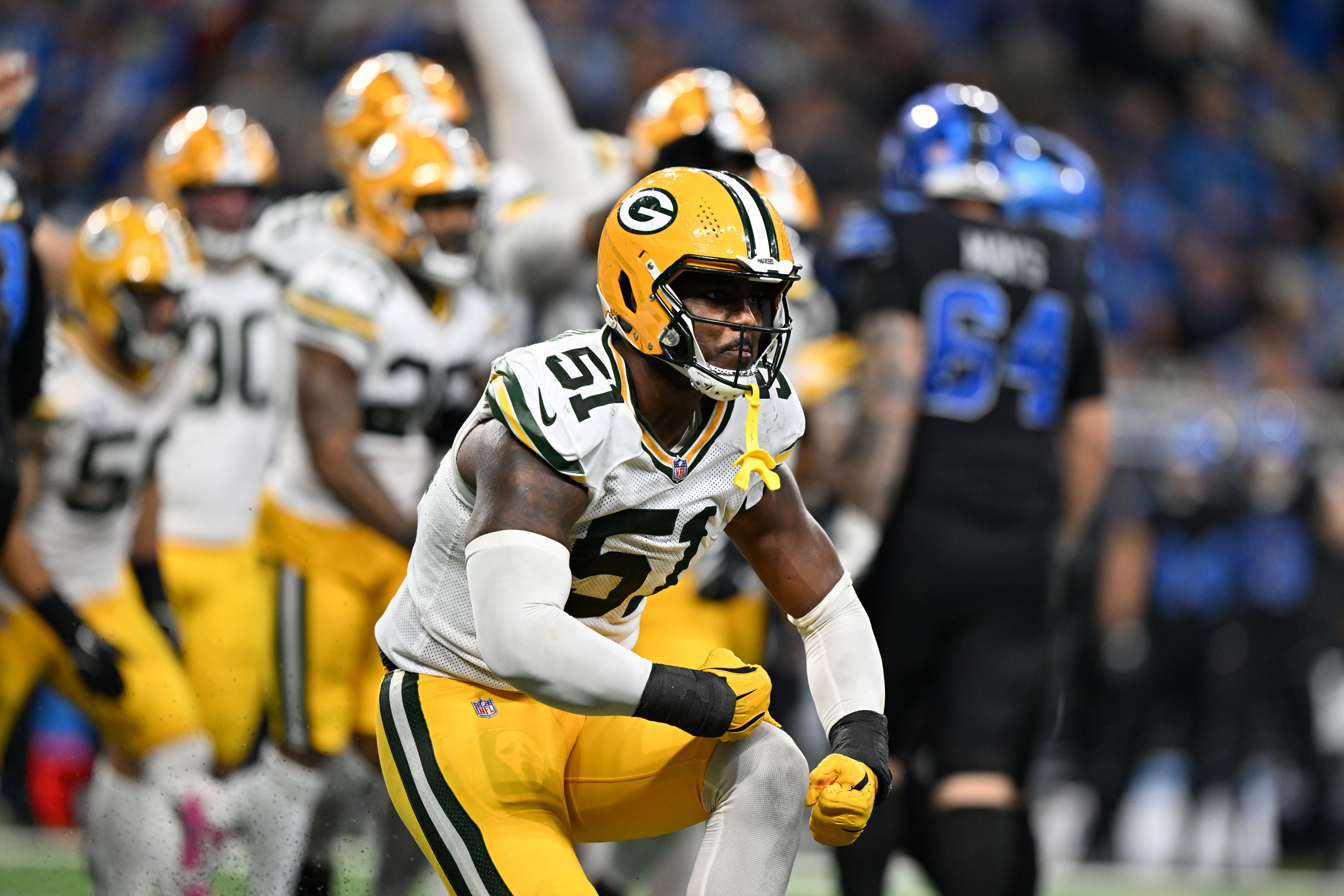 Green Bay Packers defensive end Dani Dennis-Sutton reacts as we look at the best Week 8 NFL odds.