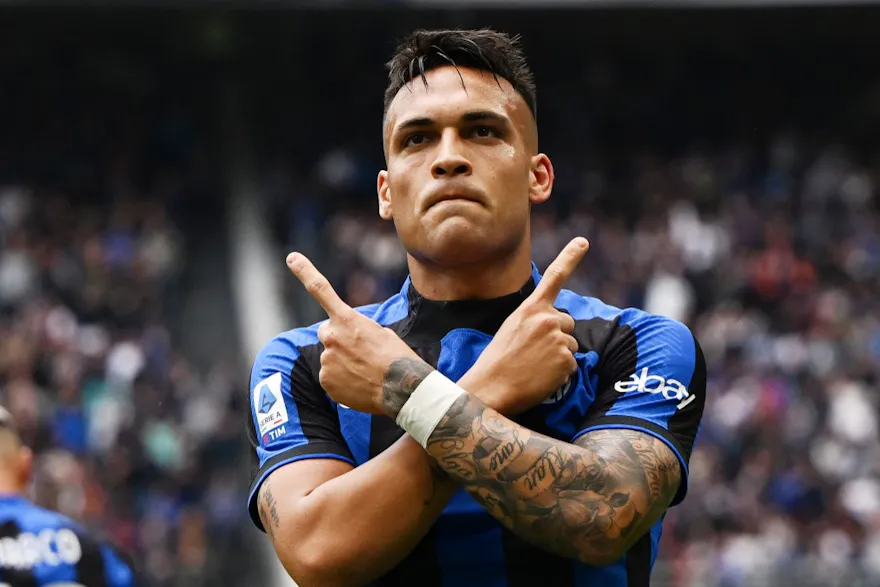 Lautaro Martinez of Inter celebrates a goal during the Italian championship Serie A football match between FC Internazionale and SS Lazio as we make our Inter Milan-AC Milan pick.