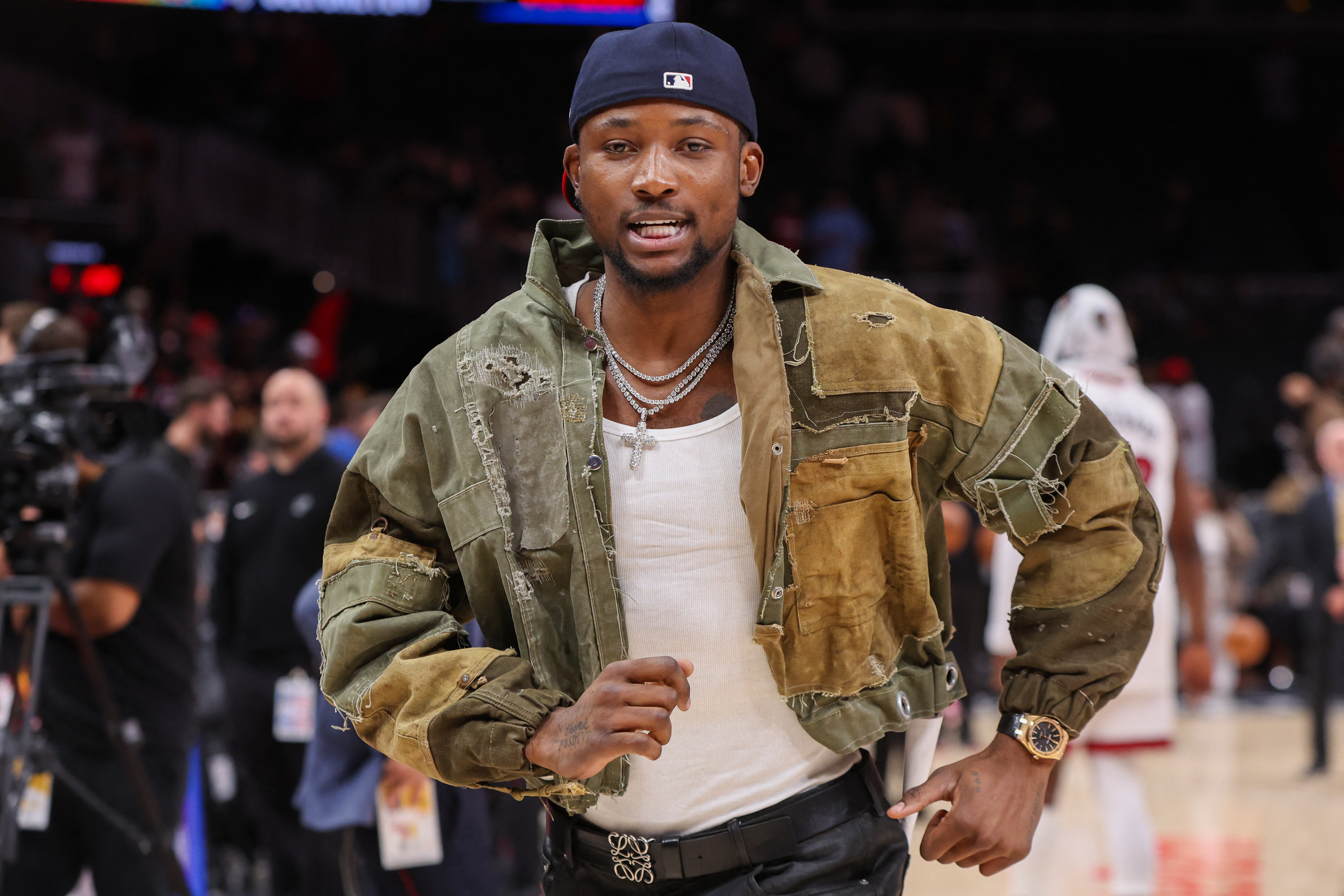 Atlanta Hawks forward Jonathan Kuminga (0) leaves the court as we break down the Jonathan Kuminga next team odds.