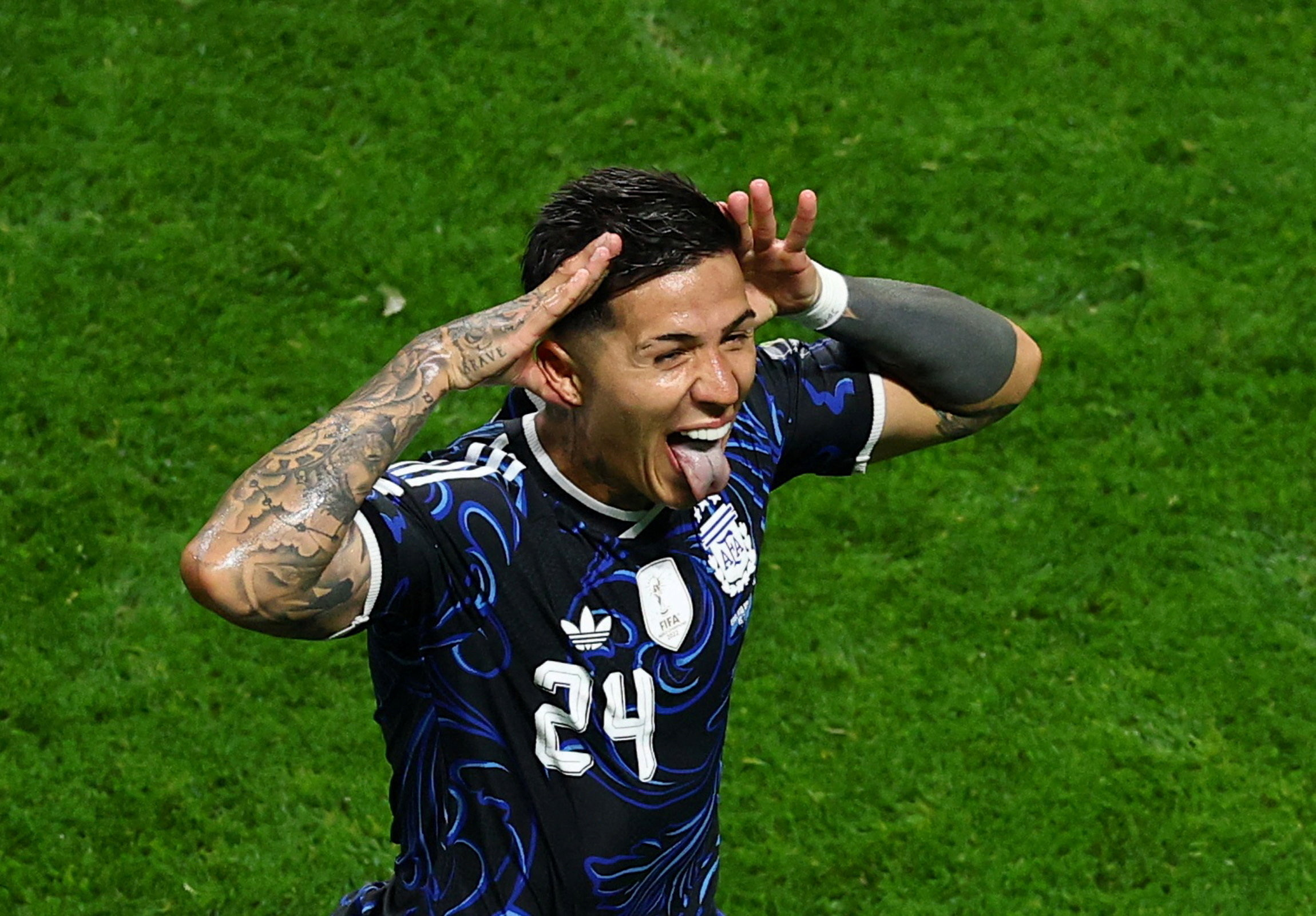 Argentina's Enzo Fernandez celebrates scoring as we look at why Argentina will win the World Cup