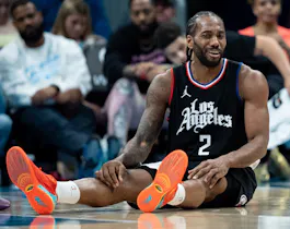Kawhi Leonard of the Los Angeles Clippers reacts in the third quarter against the Charlotte Hornets, and we offer our top Clippers vs. Mavericks player props and expert picks based on the best NBA odds.