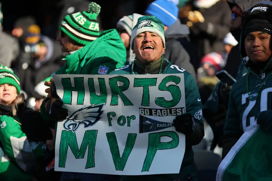 Philadelphia Eagles fans cheer on their team during the first half in the game against the Chicago Bears at Soldier Field on Dec. 18.