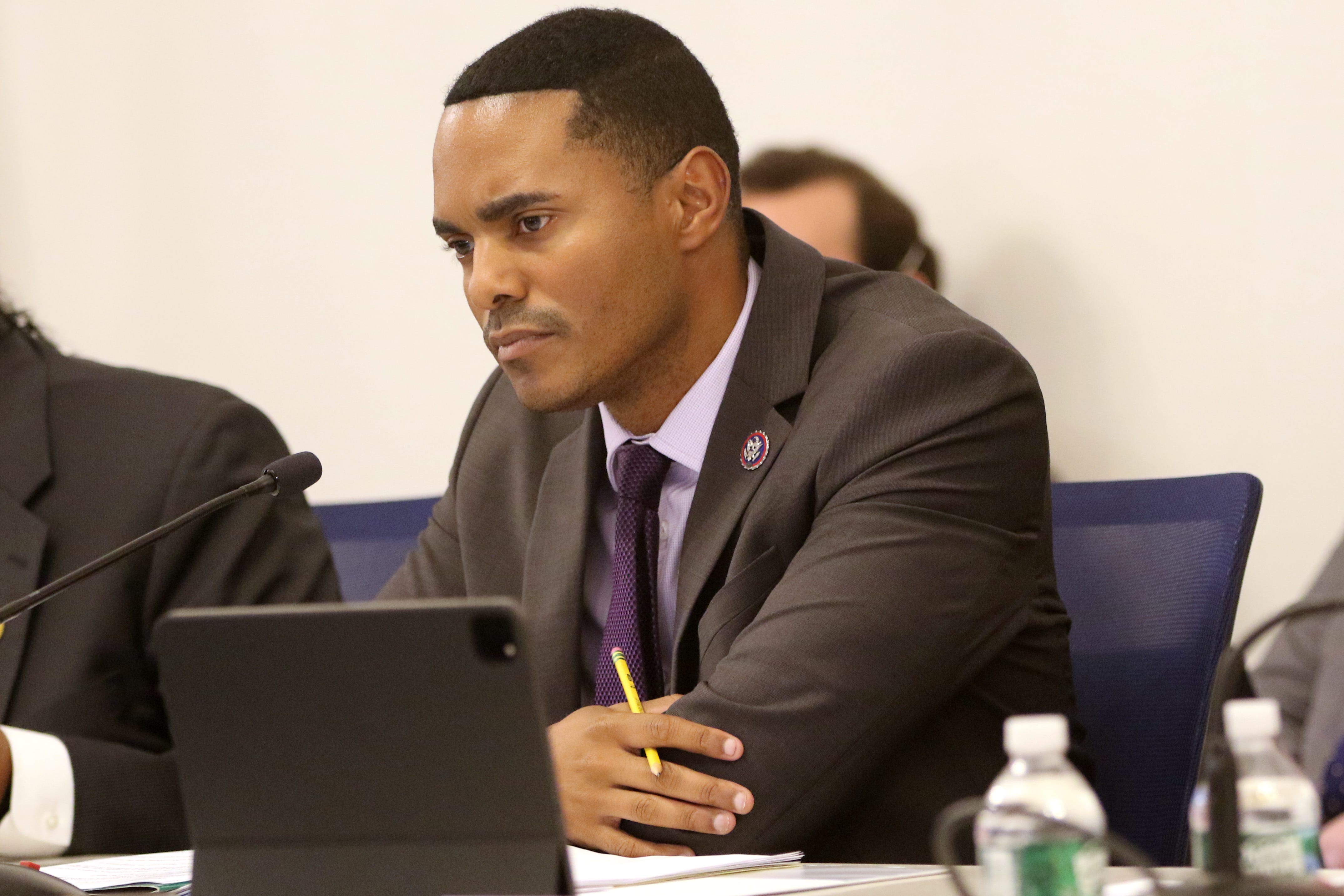 U.S. Rep. Ritchie Torres is shown during a congressional field hearing as we look at his introduction of the Public Integrity in Financial Prediction Markets Act of 2026.