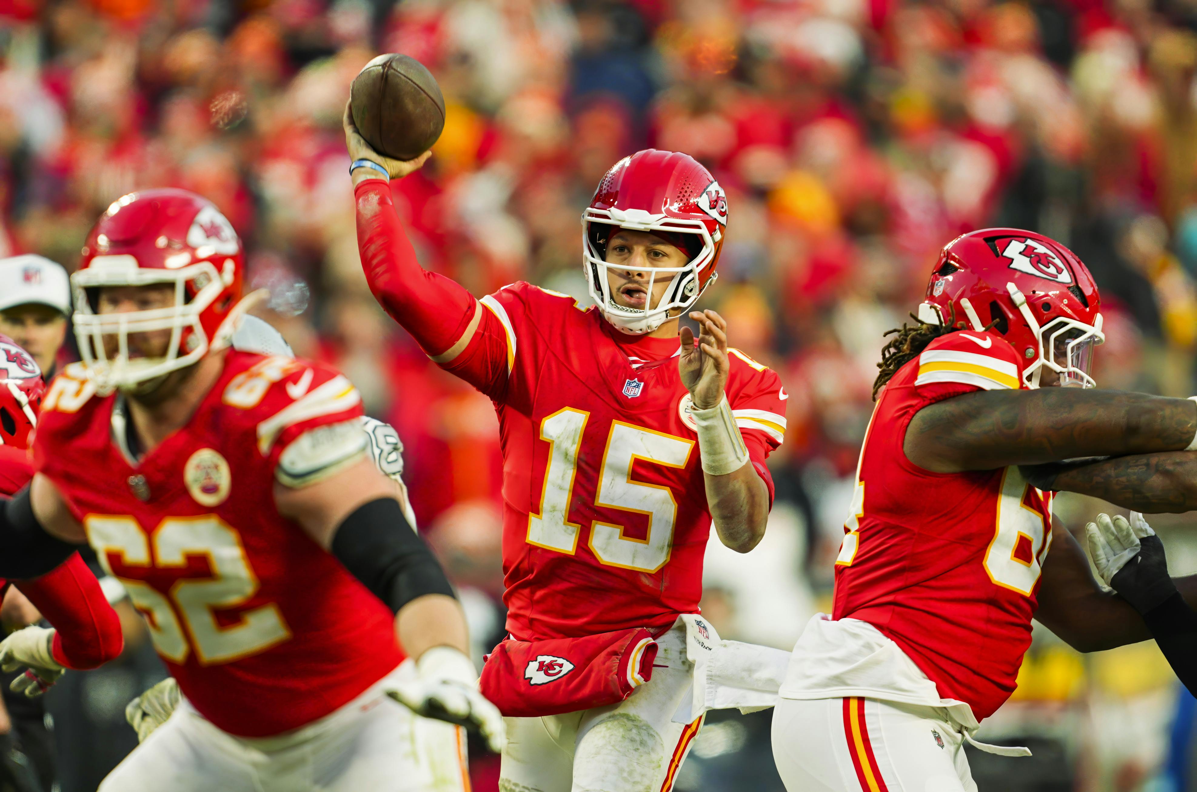 Kansas City Chiefs quarterback Patrick Mahomes throws a pass as we break down the latest 2025 Super Bowl odds. 