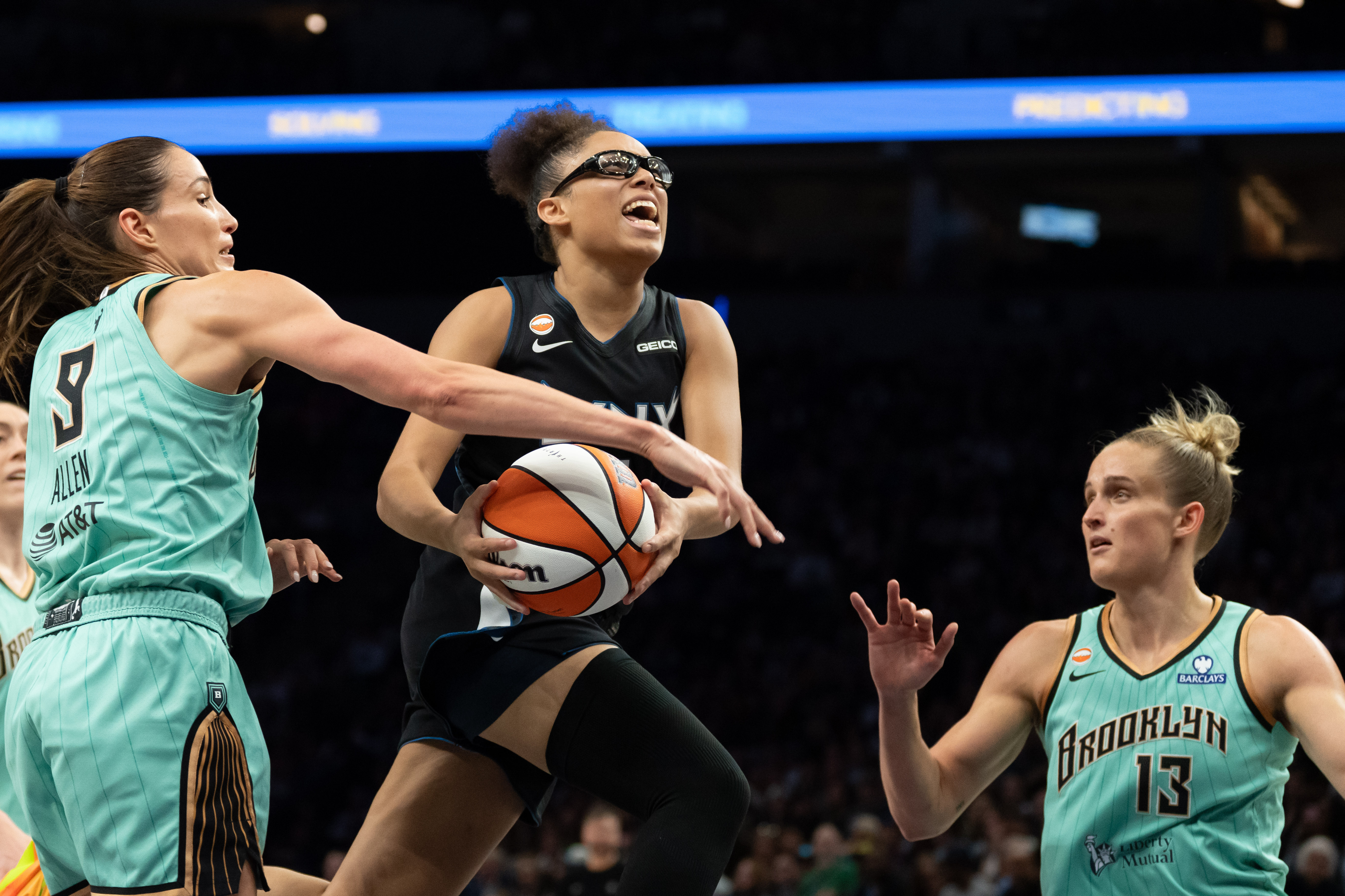 Lynx guard Olivia Miles (5) drives to the basket as we break down our Liberty vs. Lynx prediction.
