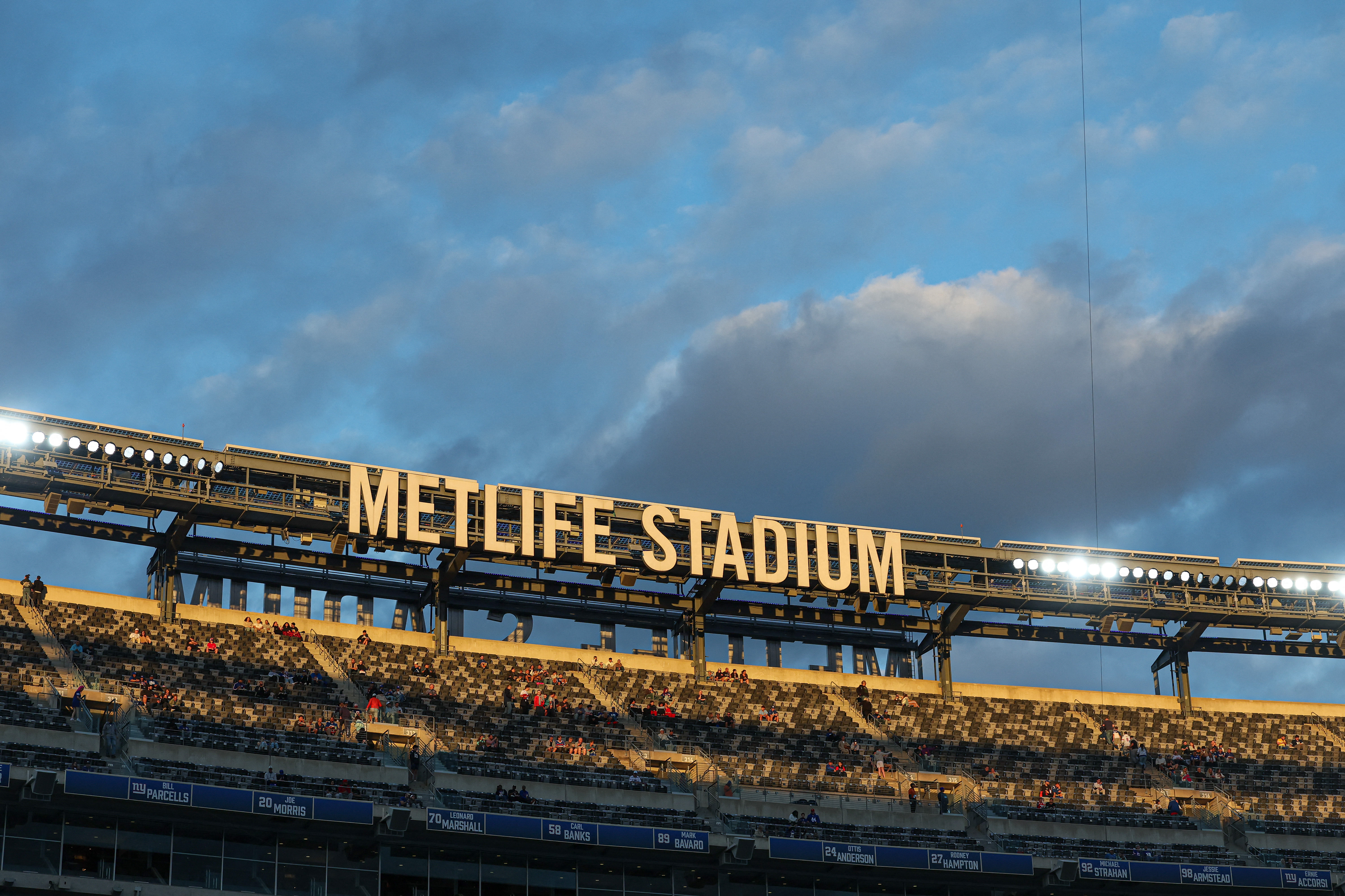 General view of MetLife signage at MetLife Stadium as we look at the 2026 FIFA World Cup host nations and venues. 