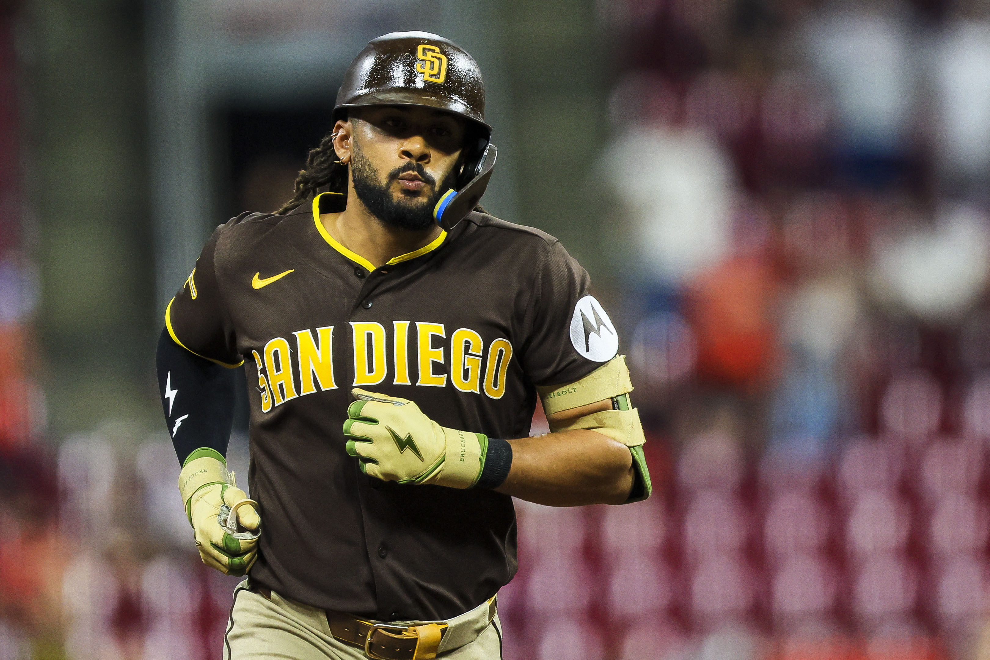 San Diego Padres second baseman Fernando Tatis Jr. (23) runs the bases as he is featured in our Yankees vs. Padres prediction & picks.