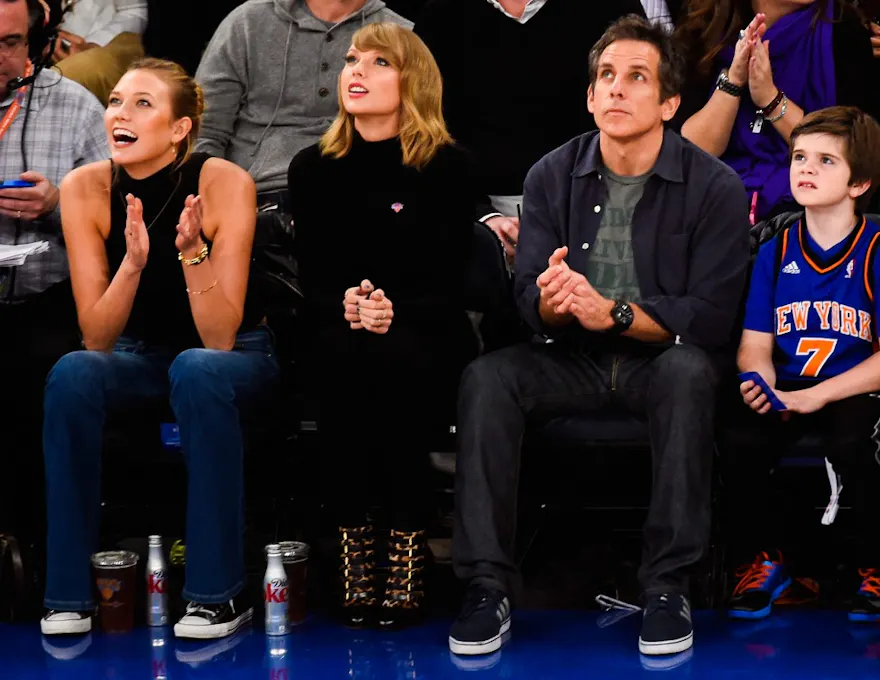 Taylor Swift sits next to Ben Stiller as we look at the possible Taylor Swift curse over the NBA Playoffs