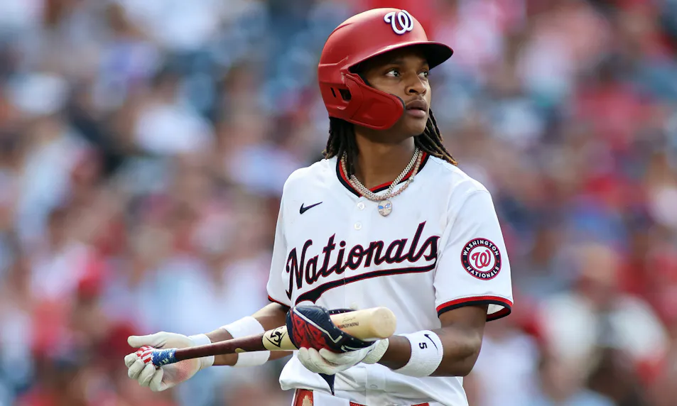 Washington Nationals shortstop CJ Abrams draws a walk during the second inning against the St. Louis Cardinals at Nationals Park as we looking at FanDuel going dark in Washington DC.