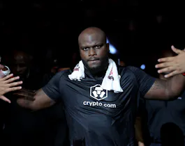 Derrick Lewis enters the octagon for his heavyweight bout against Sergei Pavlovich of Russia during UFC 277.