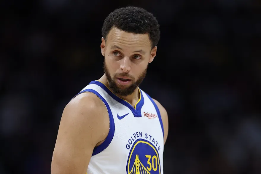 Stephen Curry of the Golden State Warriors plays against the Denver Nuggets, and we offer new U.S. bettors our exclusive BetRivers bonus code.