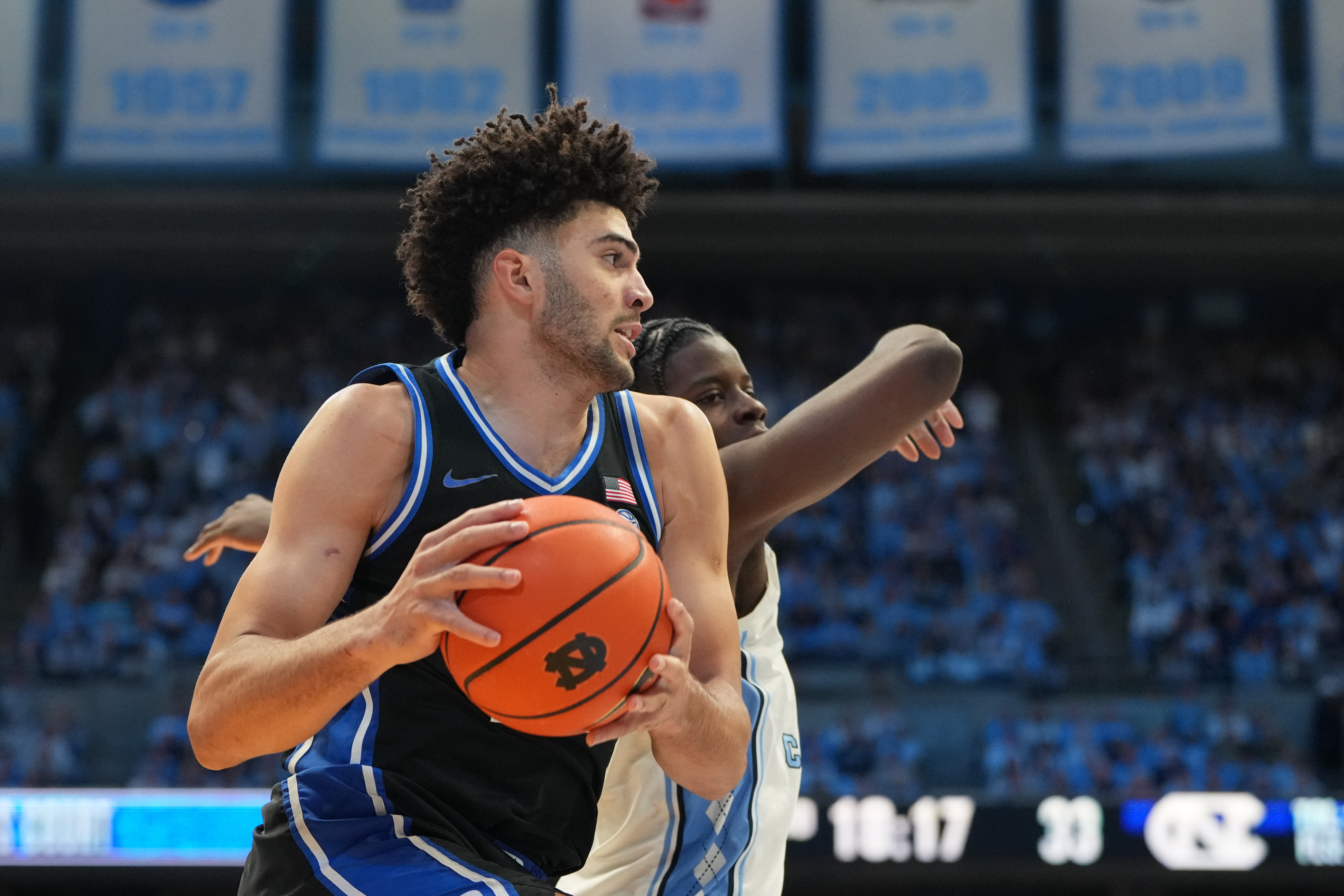 Duke Blue Devils forward Cameron Boozer (12) grabs the rebound as we break down our Clemson vs. Duke prediction, picks & odds.