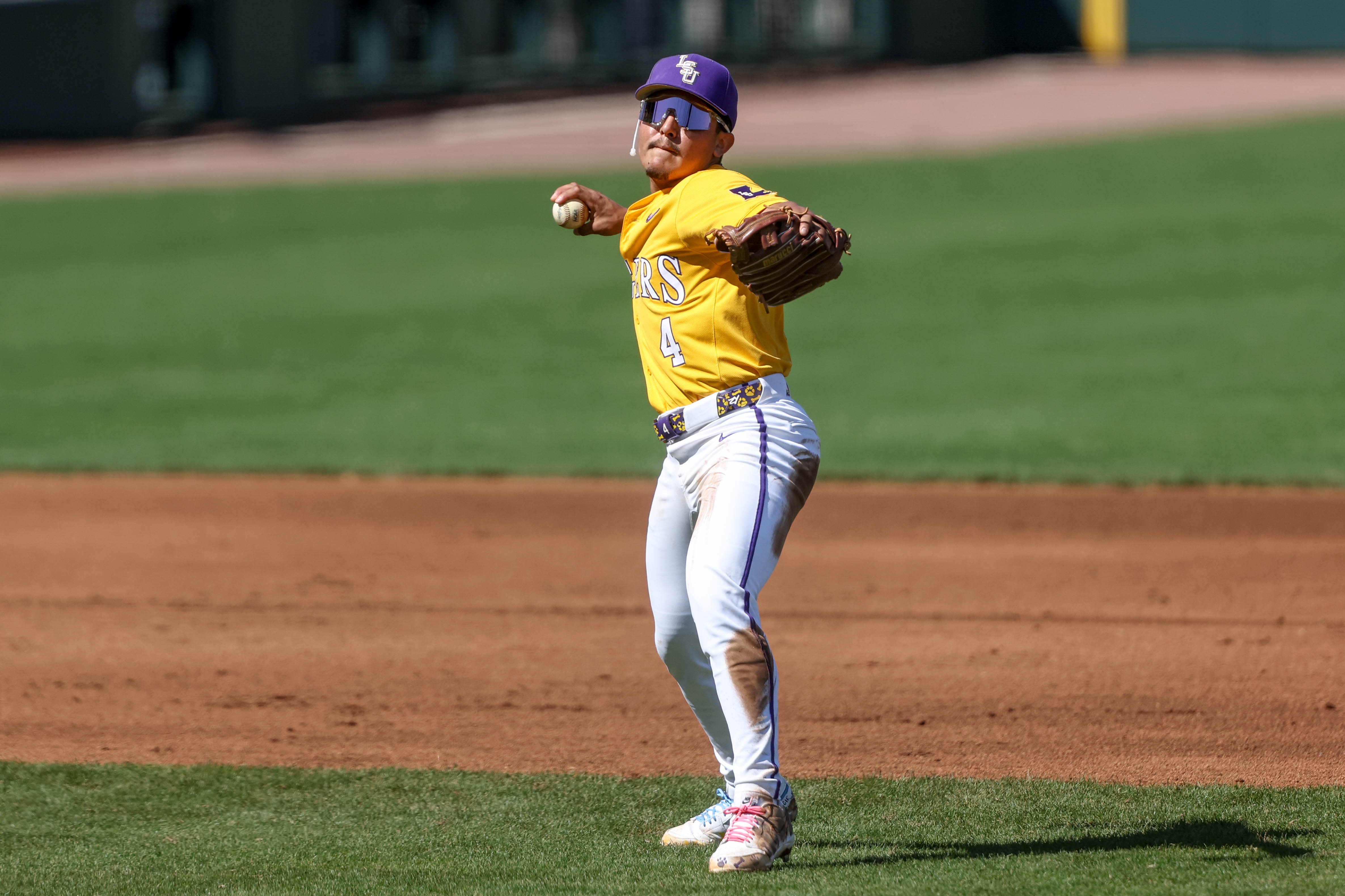 LSU shortstop Steven Milam makes a throw as we look at the state's attempts to ban prop bets. 