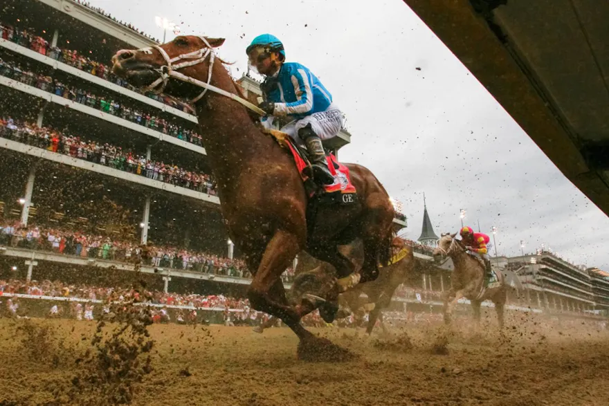 Jockey Javier Castellano on Mage races during the 149th Kentucky Derby as we look at our free Preakness Stakes picks and predictions