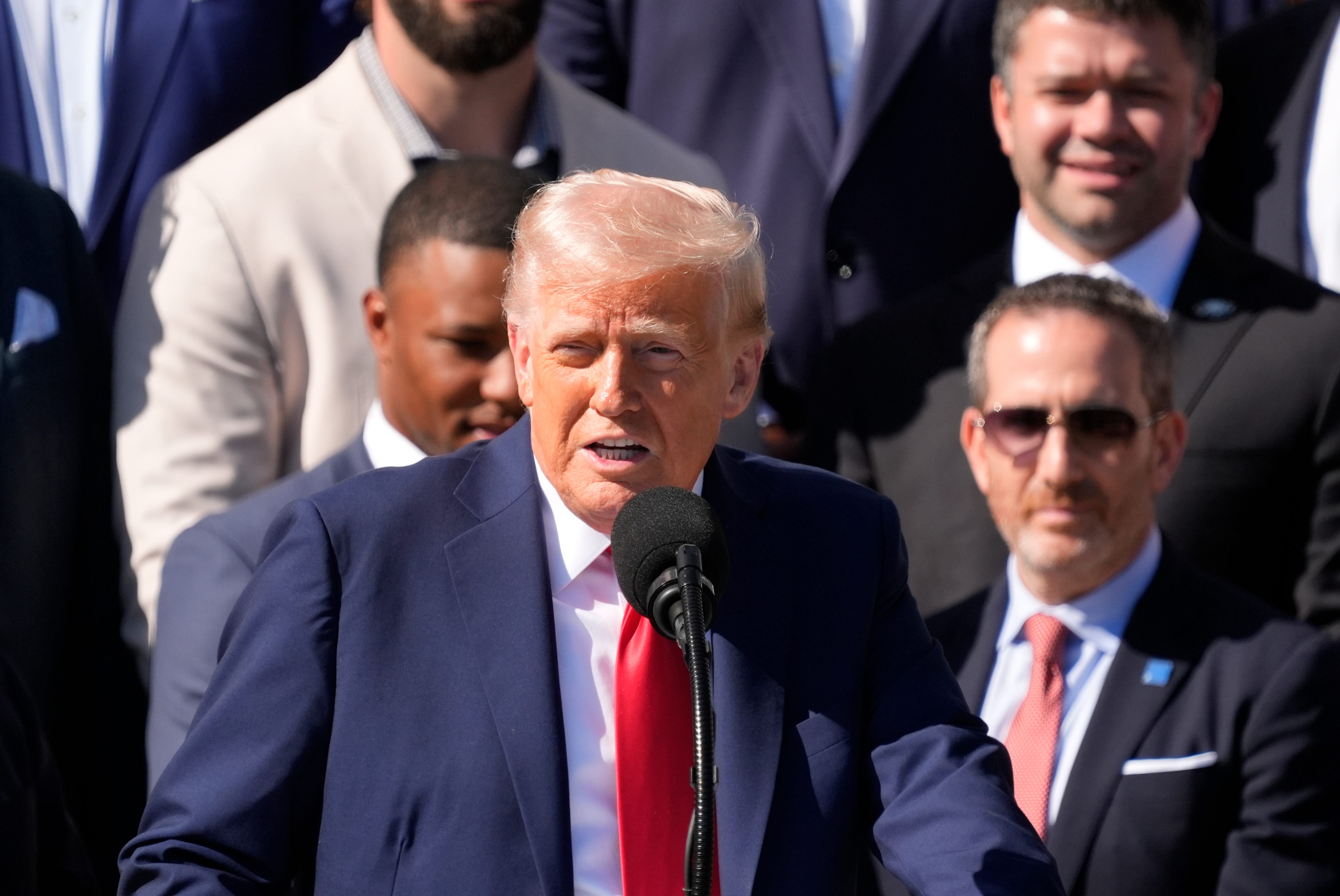 President Donald Trump speaks as we look at the delayed launch of Polymarket due to the government shutdown.