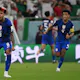 USA's midfielder Weston McKennie celebrates his team's first goal scored against Iran.