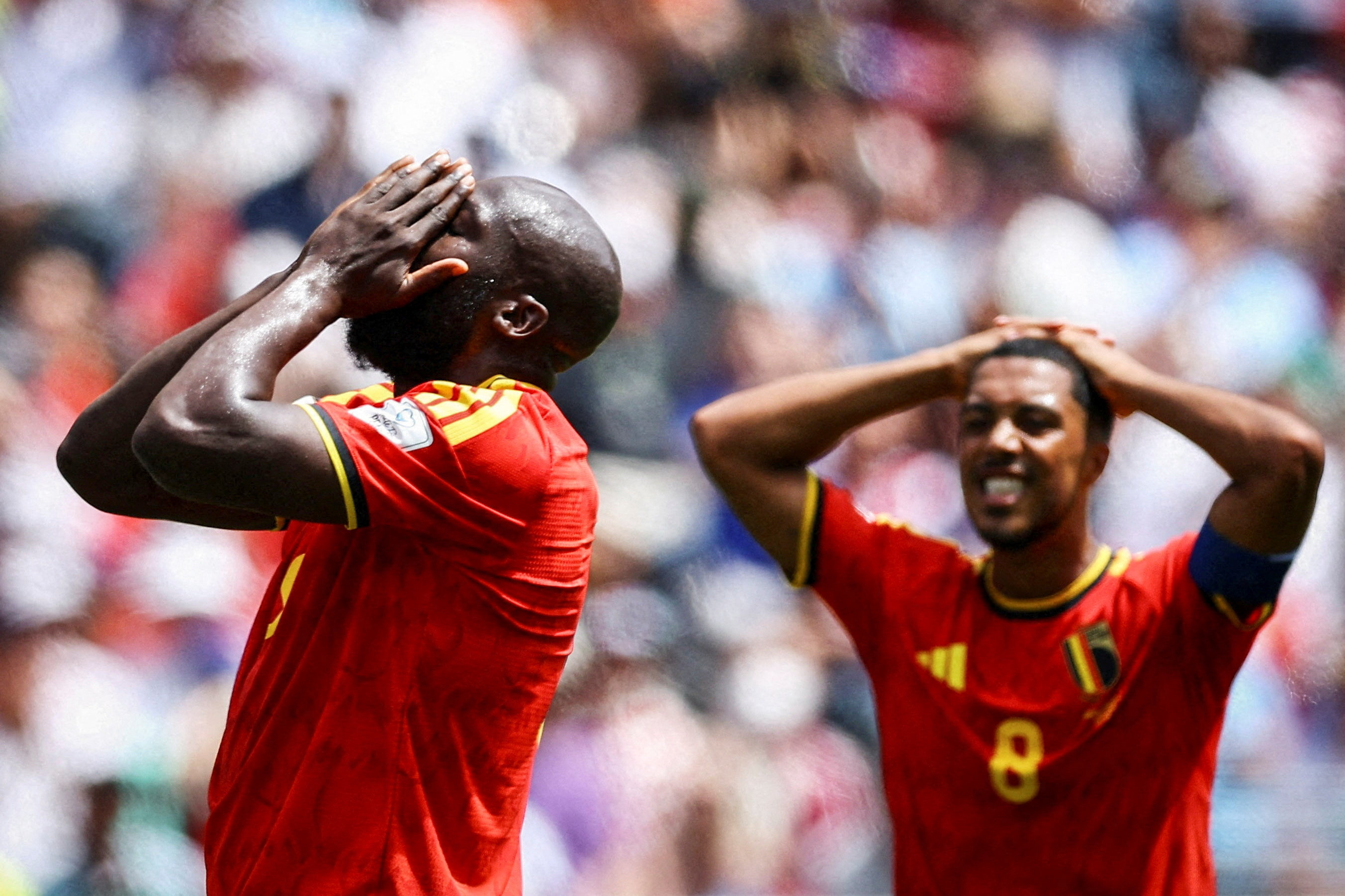 Belgium's Romelu Lukaku reacts as we look at a massive World Cup loss on Belgium vs. Egypt. 