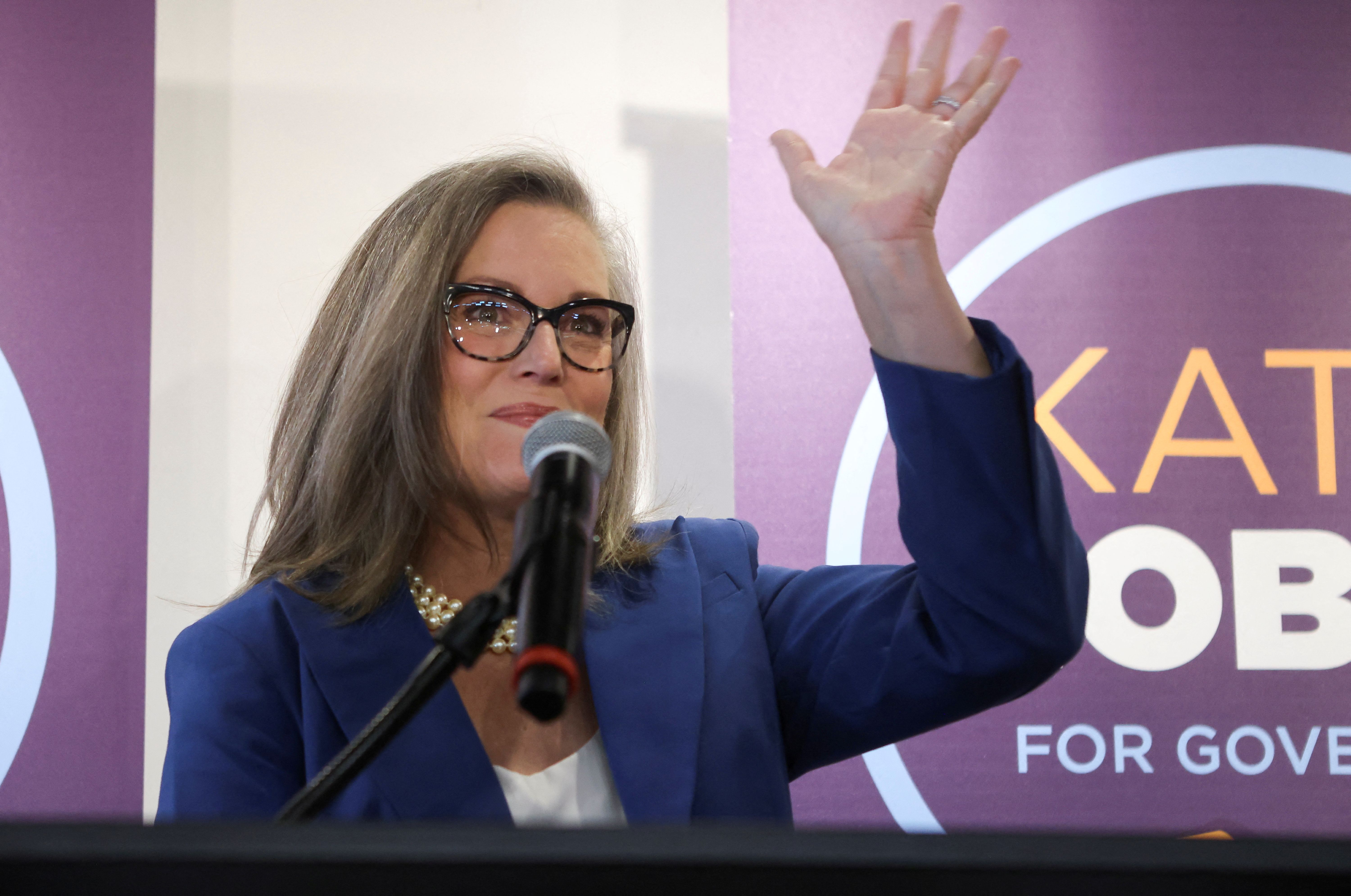  Democrat Katie Hobbs gives a speech, and she's central as we look at the Arizona governor odds.