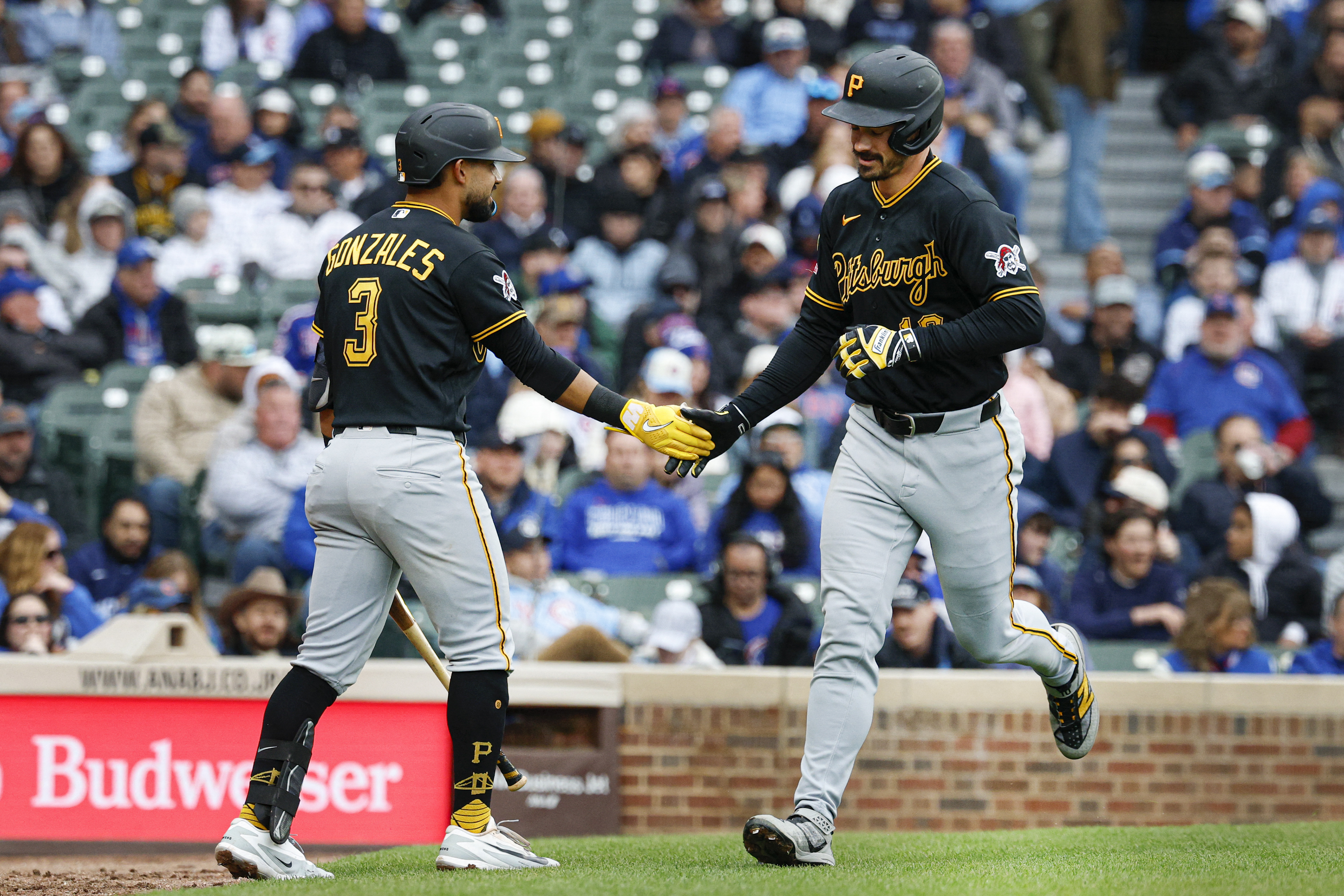 Pittsburgh Pirates left fielder Bryan Reynolds - who's featured in my best home run predictions - celebrates. 