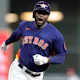 Yordan Alvarez of the Houston Astros rounds the bases after hitting a three-run home run against the Philadelphia Phillies during the sixth inning in Game 6 of the 2022 World Series.