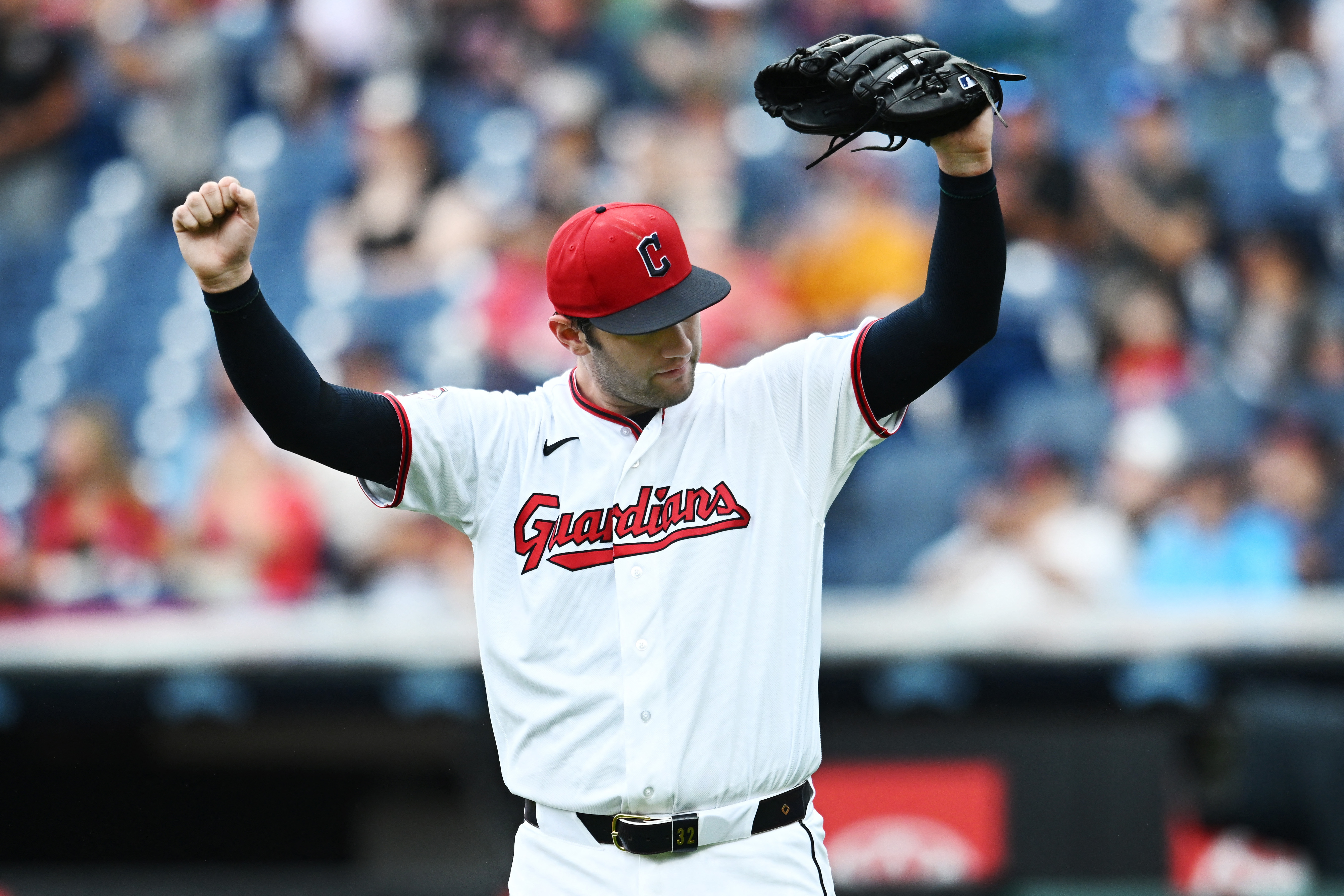 Cleveland Guardians pitcher Gavin Williams celebrates as we make our best Guardians vs. White Sox prediction.