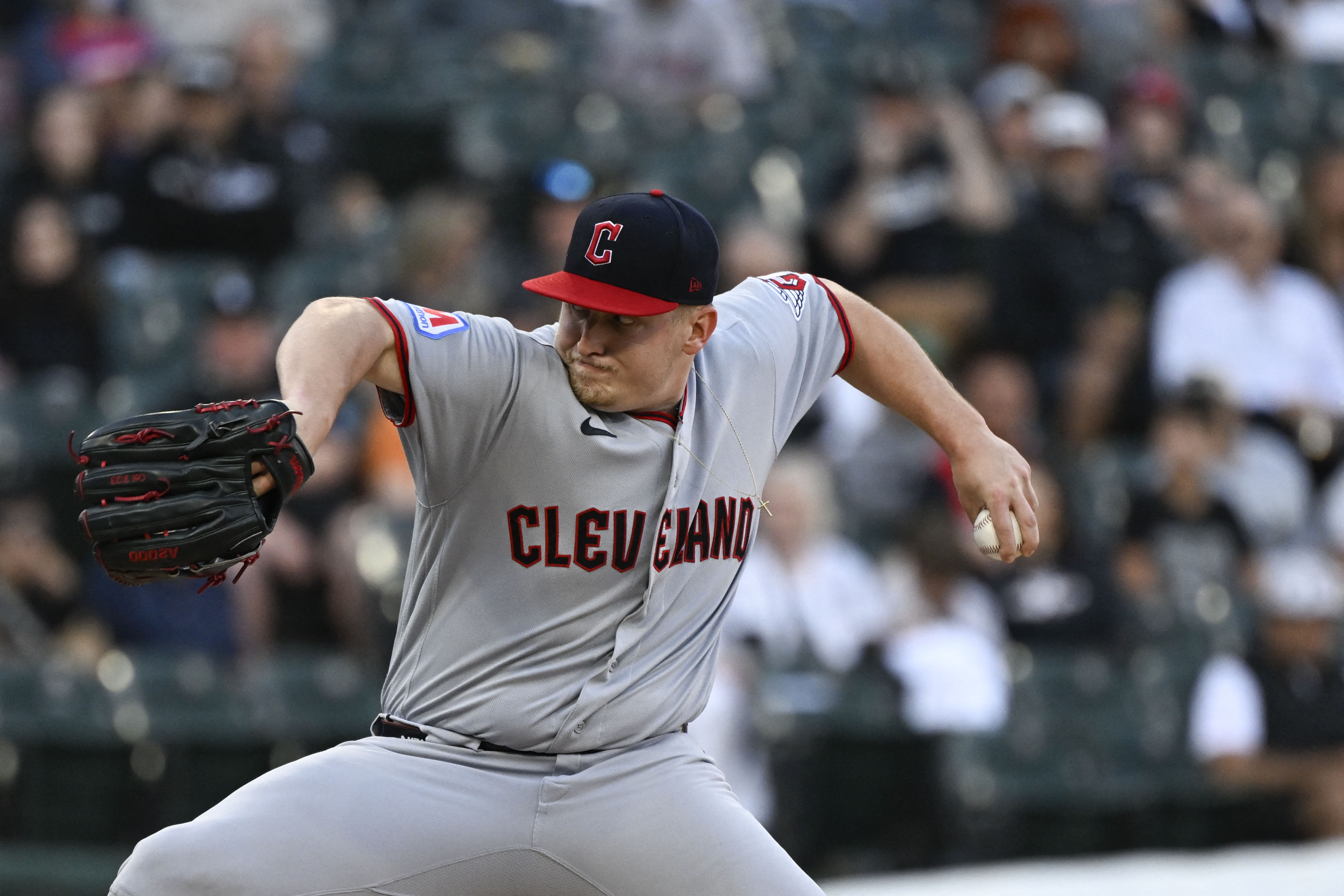 Cleveland Guardians pitcher Parker Messick delivers a pitch as we make our best Rangers vs. Guardians prediction.