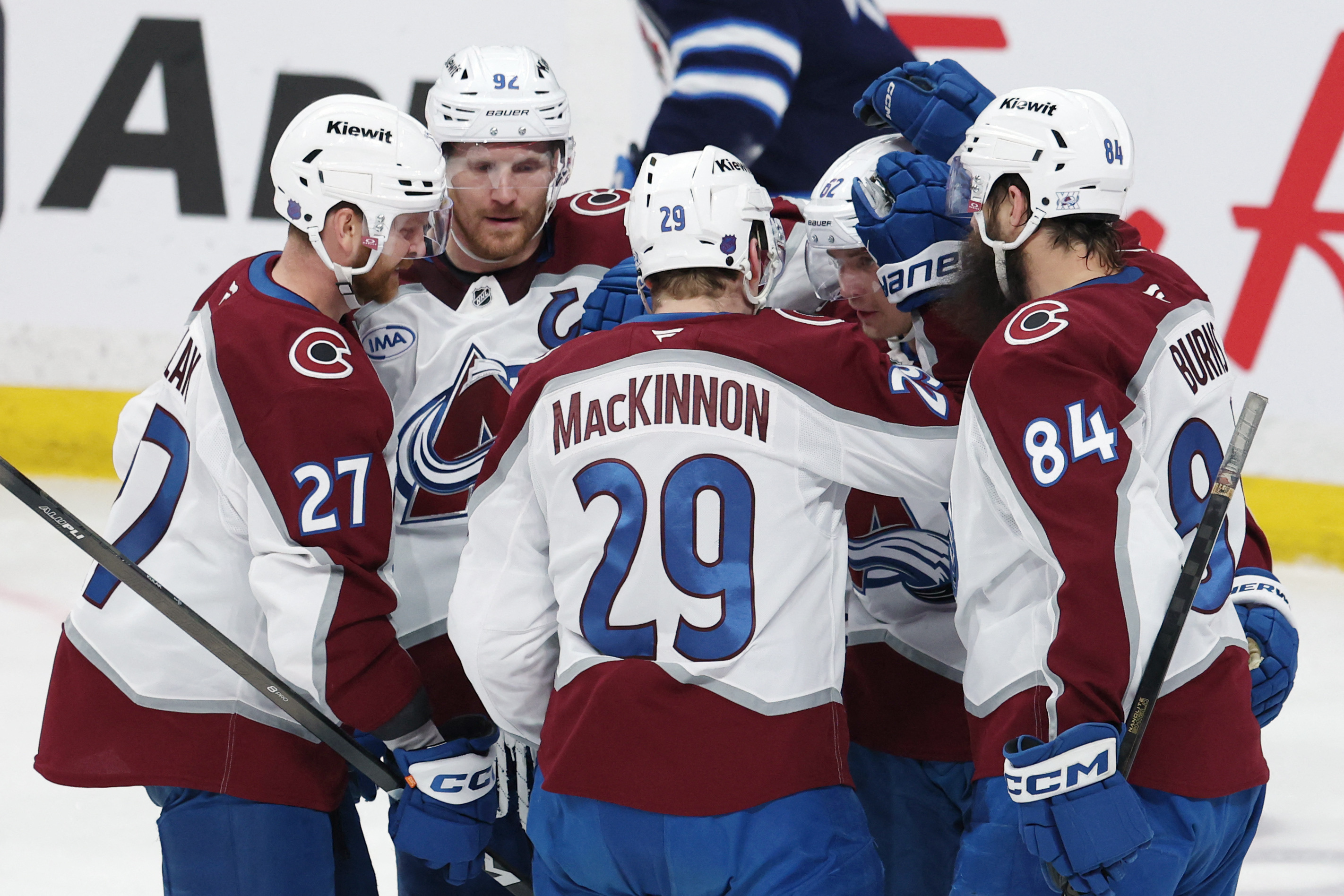Jared Bednar's team celebrate a goal as we provide our Colorado Avalanche Stanley Cup Predictions 2026.