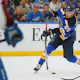Pavel Buchnevich of the St. Louis Blues shoots the puck against the Colorado Avalanche in the third period during Game Four of the Second Round of the 2022 Stanley Cup Playoffs on May 23, 2022. Photo by Dilip Vishwanat Getty Images via AFP.