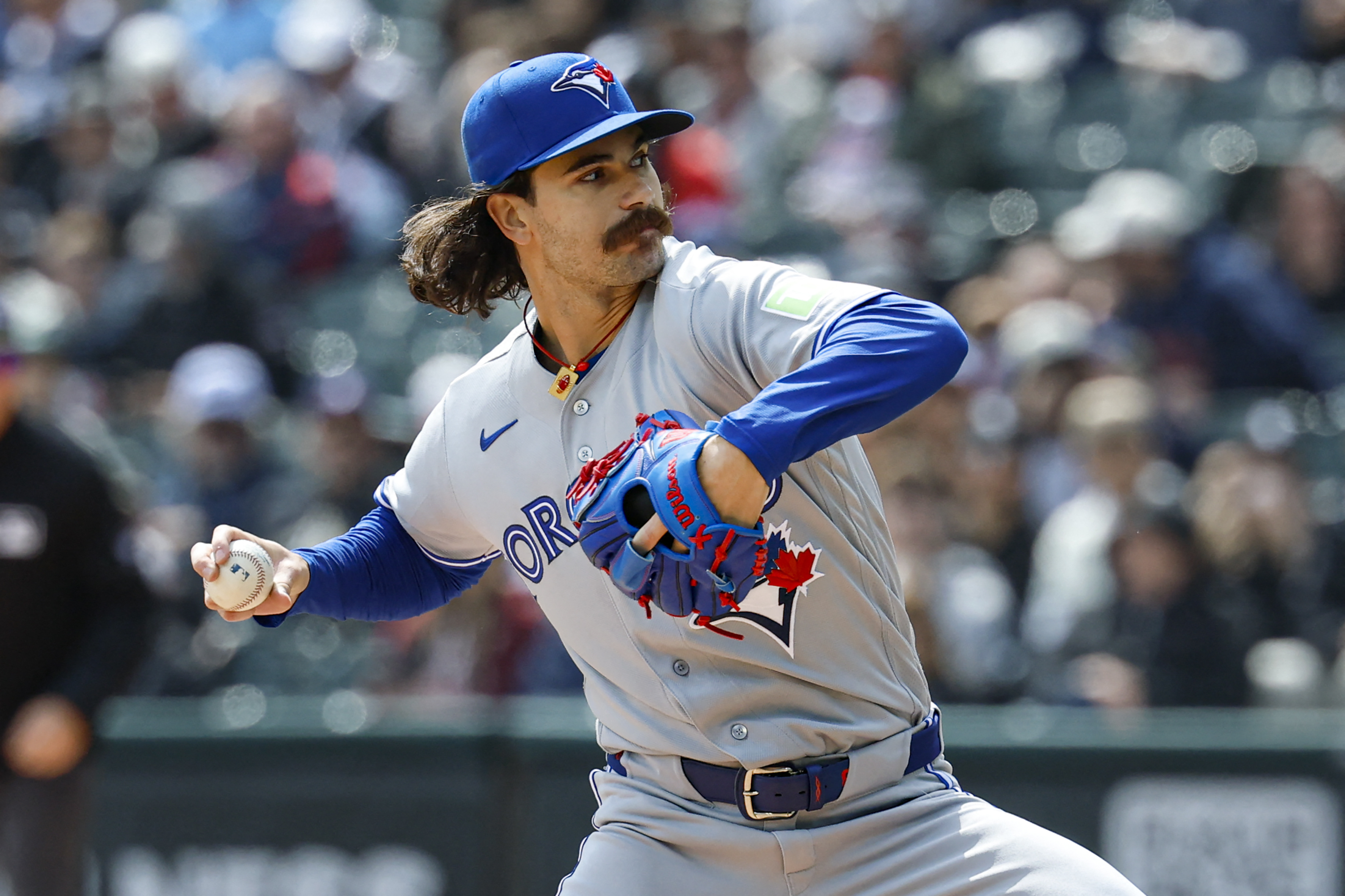 Toronto Blue Jays starting pitcher Dylan Cease - who's featured in my best NRFI bets today - delivers a pitch. 