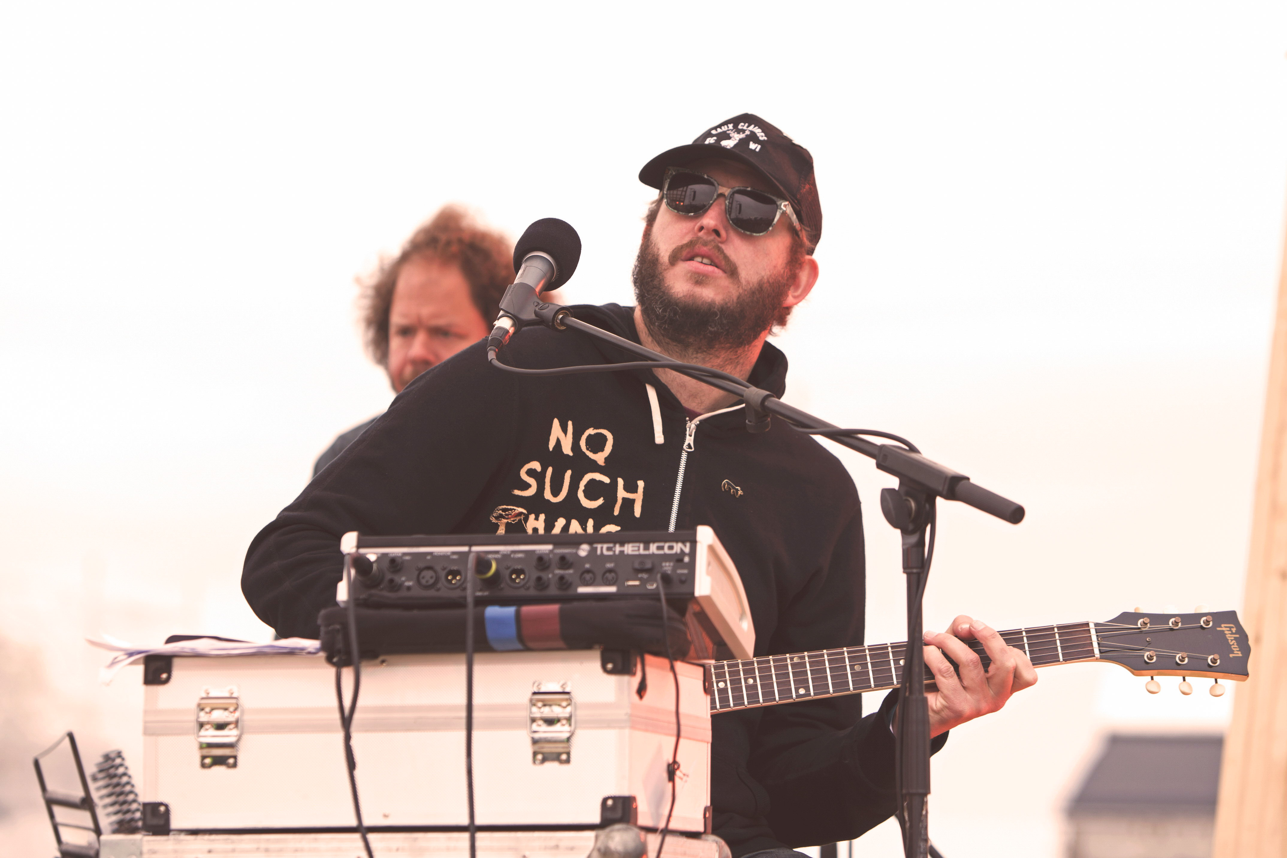 Justin Vernon known as Bon Iver of Big Red Machine Band performs live on stage at Hafen Festival in Copenhagen.