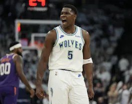 Anthony Edwards of the Minnesota Timberwolves celebrates during the second half against the Phoenix Suns, and we offer our top Suns vs. Timberwolves player props and expert picks based on the best NBA odds.
