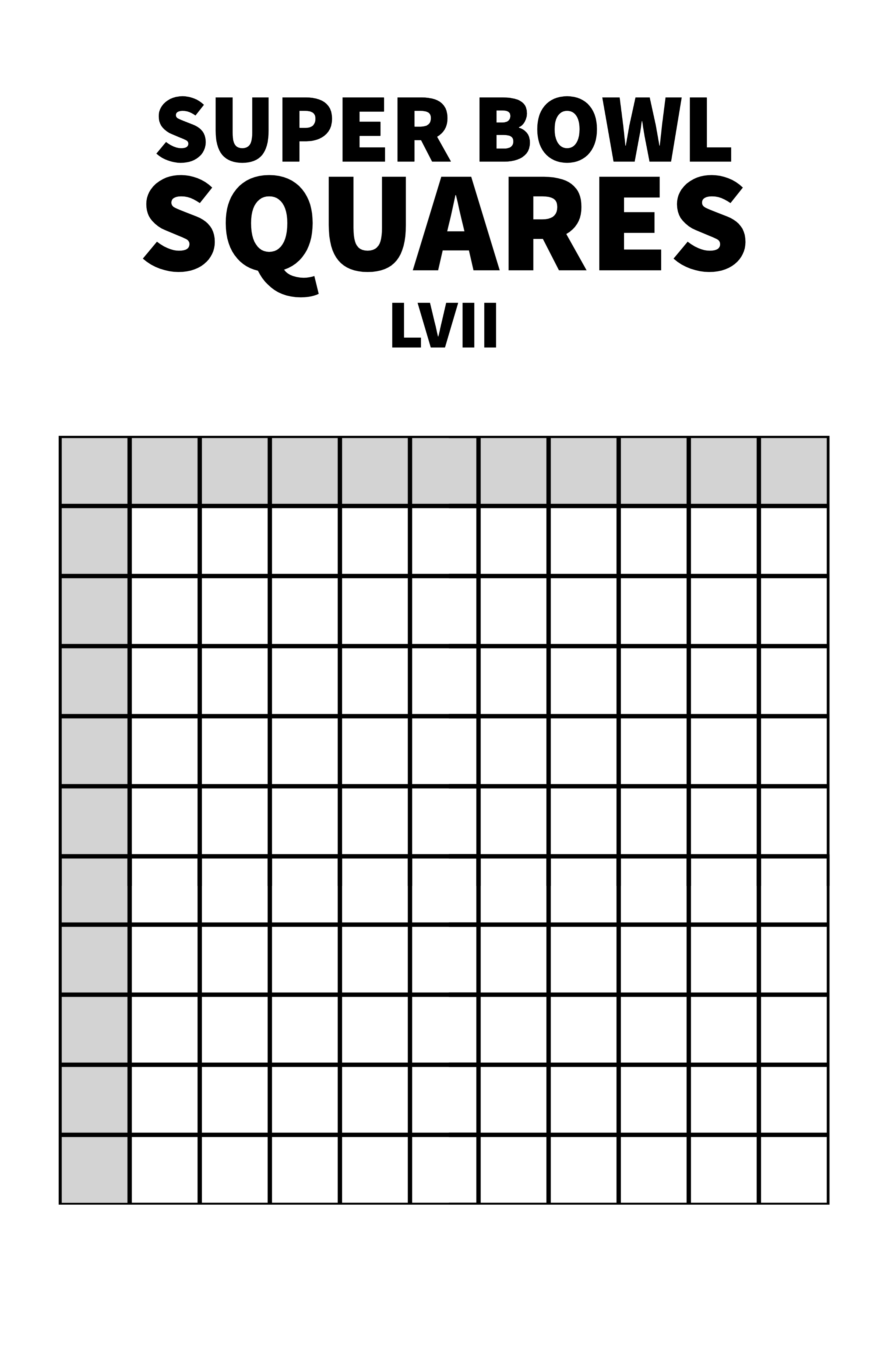 Super Bowl Squares Strategy, Odds, How to Play and Best Numbers (&  Printable Squares)