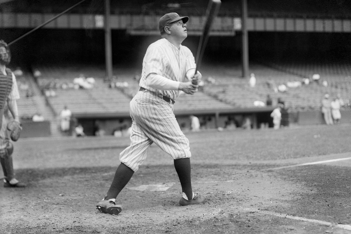 New York Yankees, Babe Ruth at bat, circa 1925. News Photo - Getty