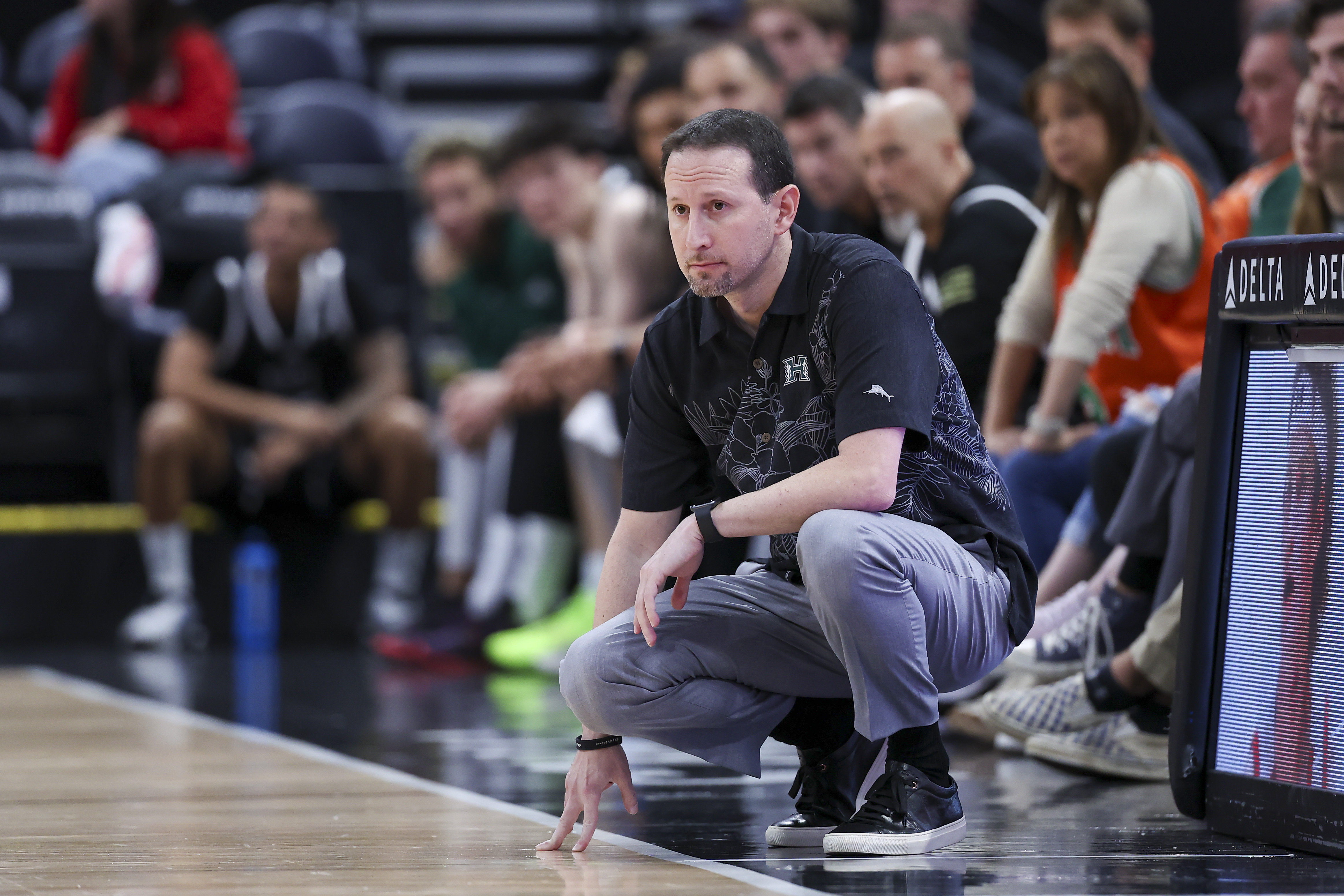 Hawaii Warriors head coach Eran Ganot looks on as we break down our Hawaii vs. UC Irvine prediction.