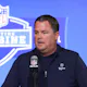 General manager Scott Fitterer of the Carolina Panthers speaks to the media as we look at the NFL draft odds