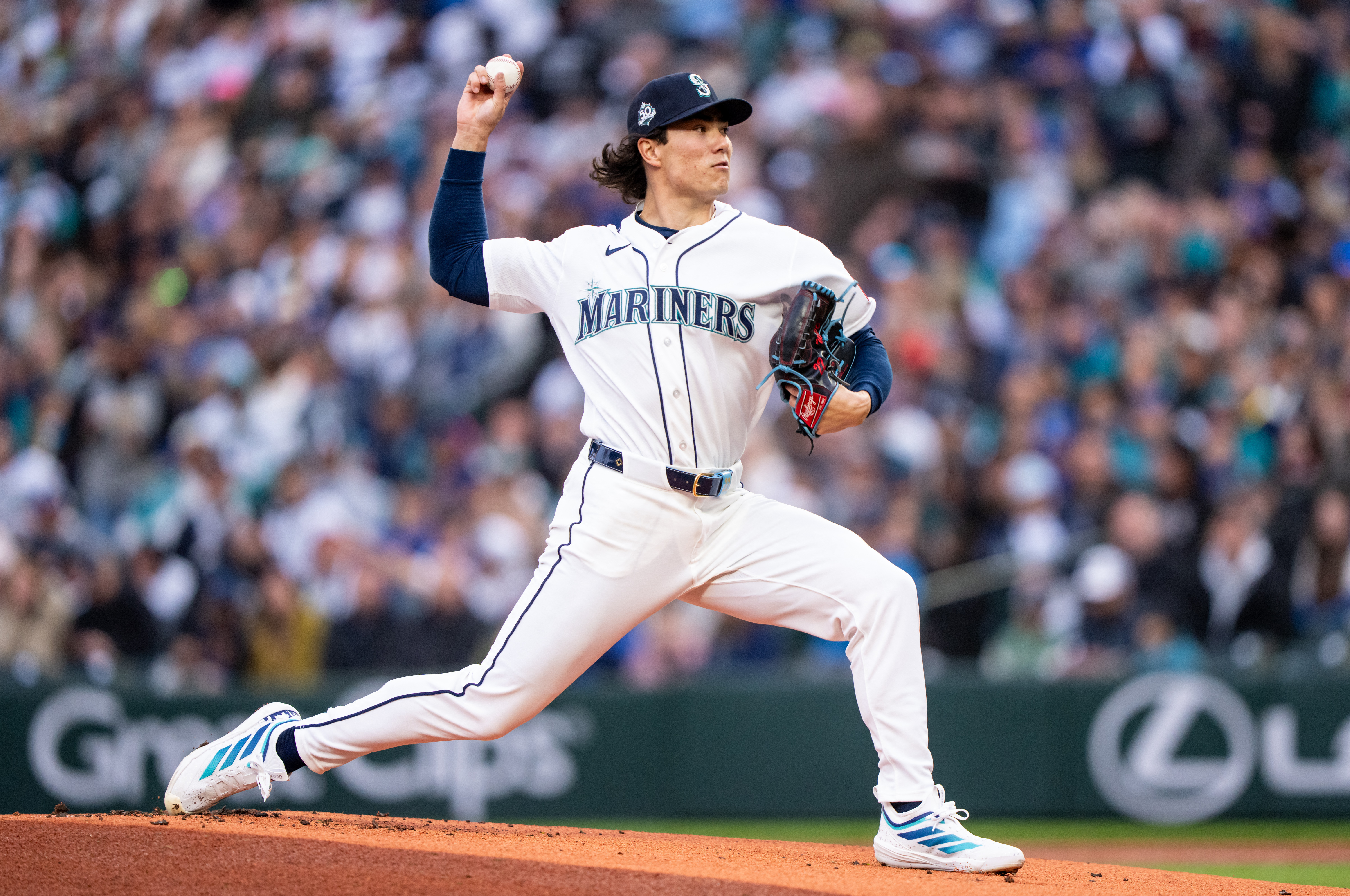Seattle Mariners starter Bryan Woo - who's featured in my best NRFI bets today - delivers a pitch. 