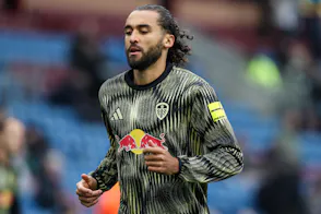 Dominic Calvert-Lewin of Leeds United warms up ahead of a Premier League match as we dive into our Leeds United vs. West Ham United prediction.