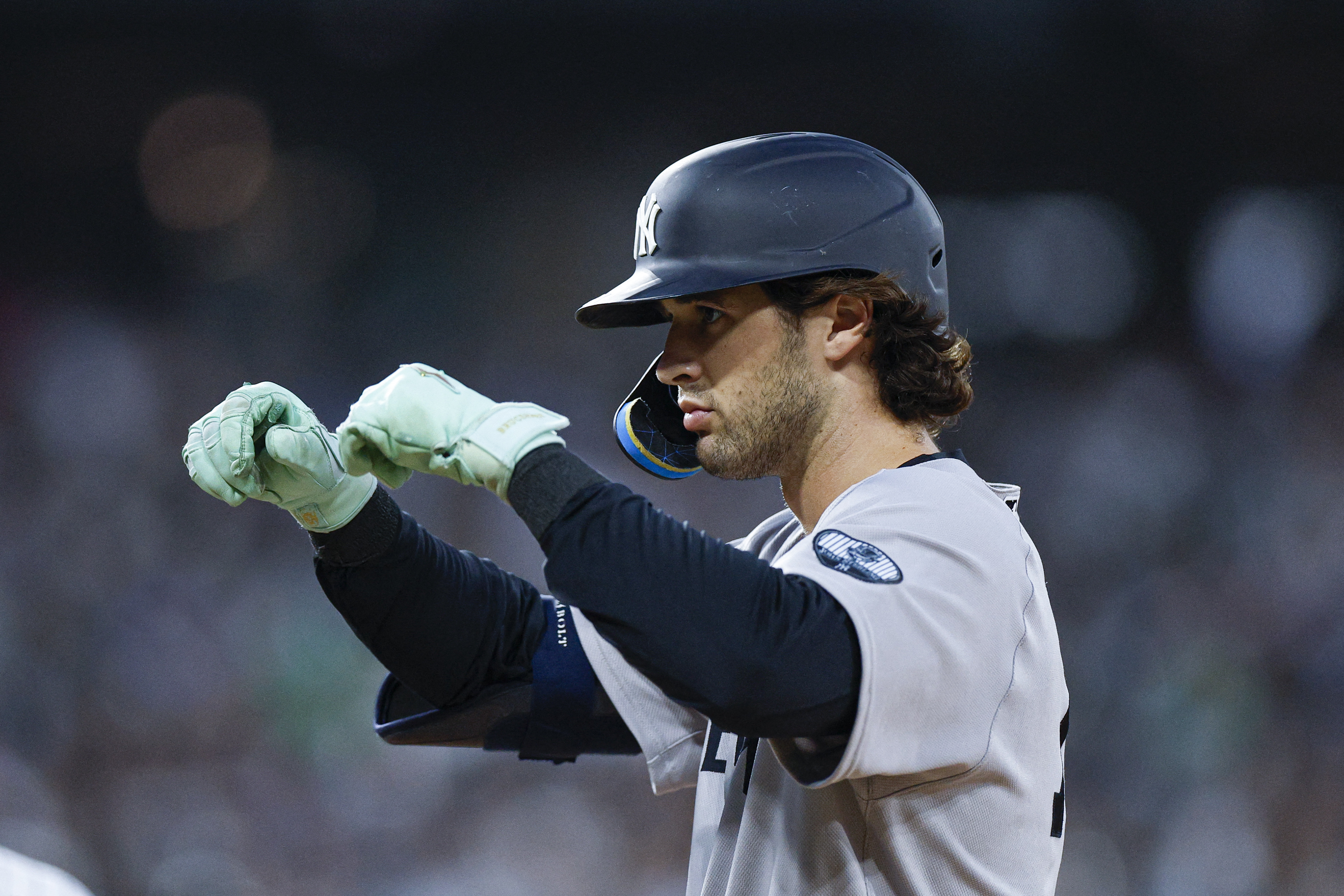 New York Yankees left fielder Spencer Jones (78) celebrates as we break down the Mariners vs. Yankees win probability.