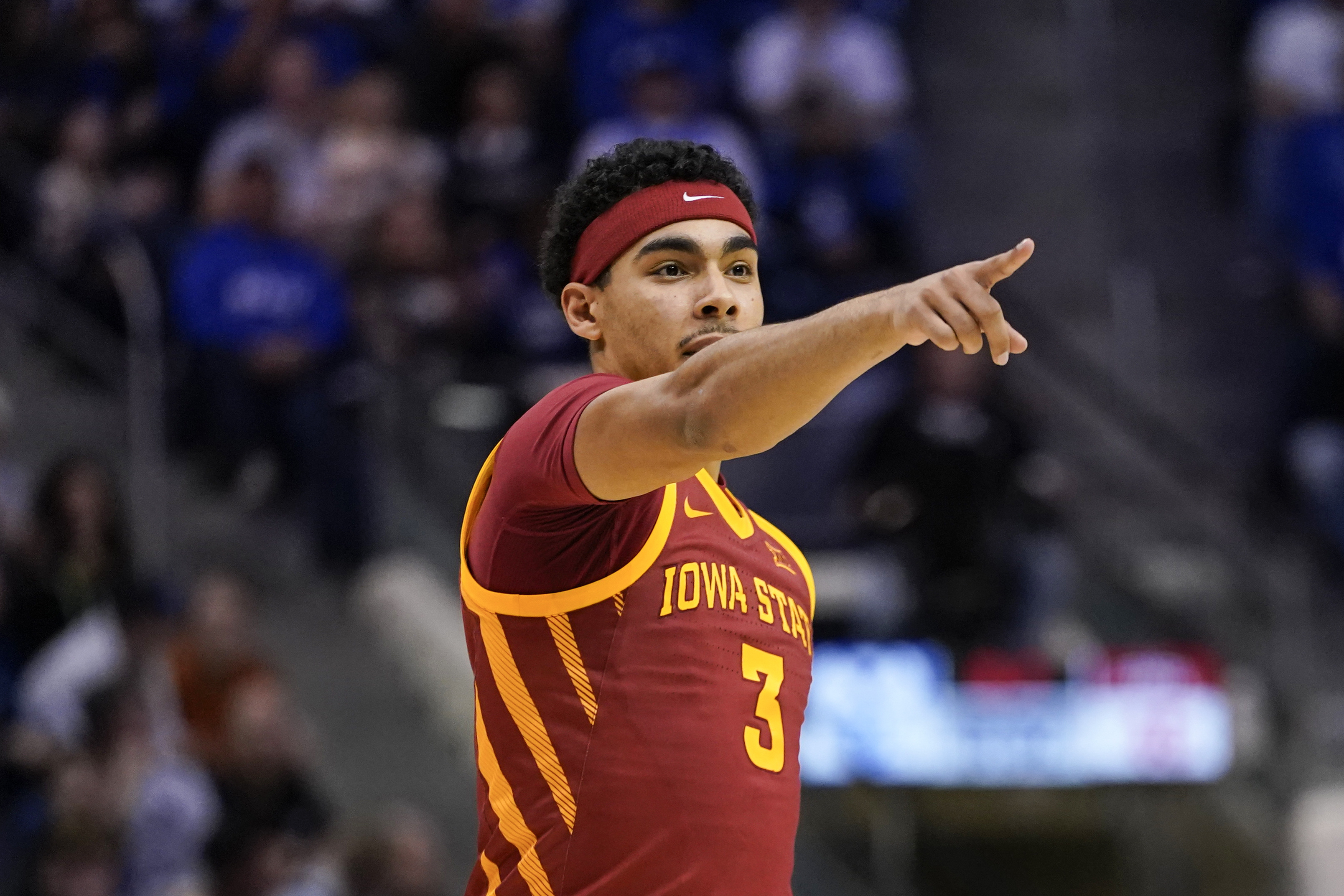 Iowa State Cyclones guard Tamin Lipsey reacts as we make our Tennessee State vs. Iowa State prediction.