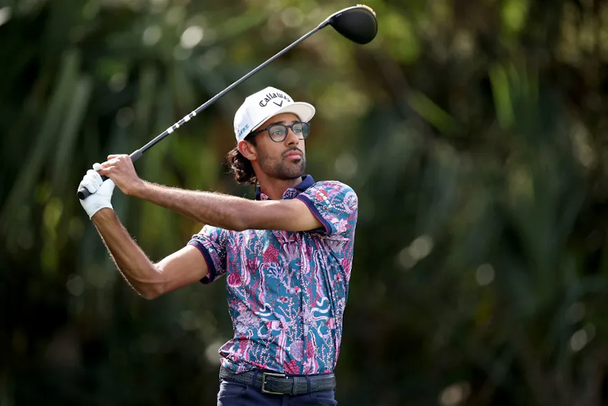 Akshay Bhatia of the United States plays his shot from the seventh tee as we look at our Valspar Championship picks