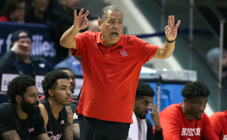 Head coach Kelvin Sampson of the Houston Cougars calls in a play as we look at the latest 2024 Big 12 odds.