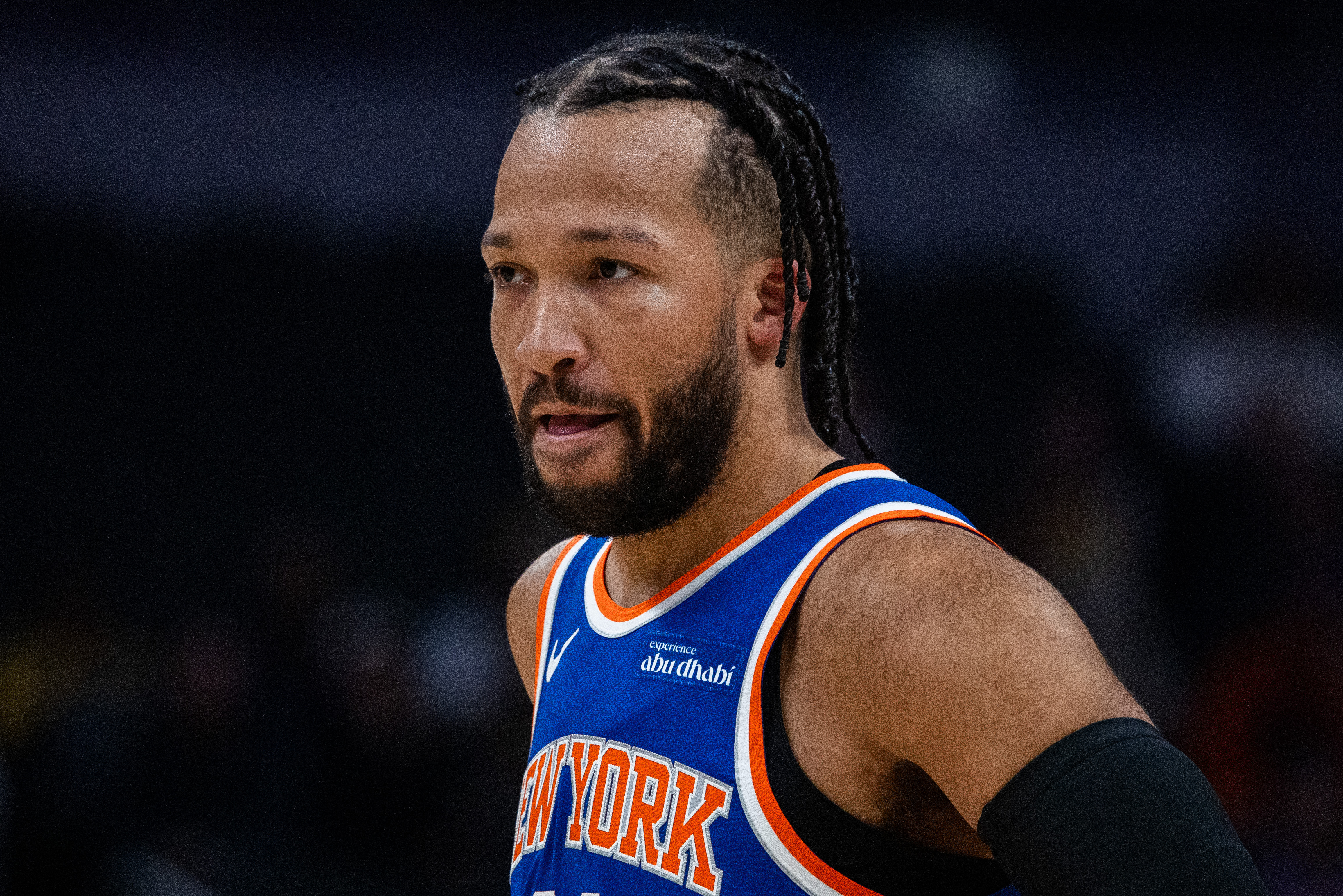New York Knicks guard Jalen Brunson (11), seen here during a game, is featured in our 76ers vs. Knicks player props for today.