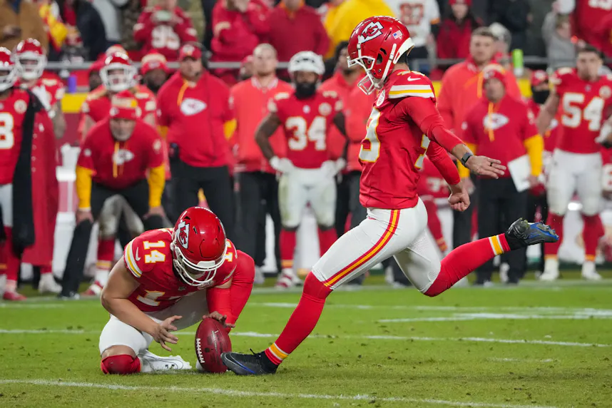 Kansas City Chiefs place kicker Matthew Wright kicks the winning field goal as we look at time frames for a legal Missouri sports betting market