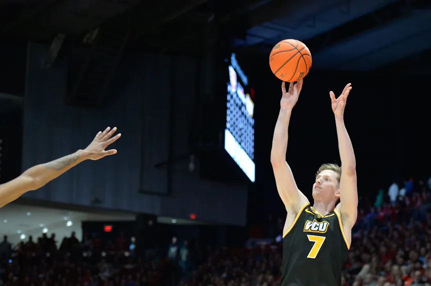 Virginia Commonwealth Rams guard Sean Bairstow shoots the ball as we look at the Virginia Commonwealth University commitment to responsible gaming.
