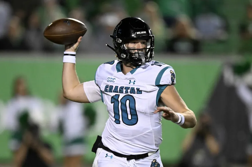 Grayson McCall of the Coastal Carolina Chanticleers in coastal carolina ucla code
