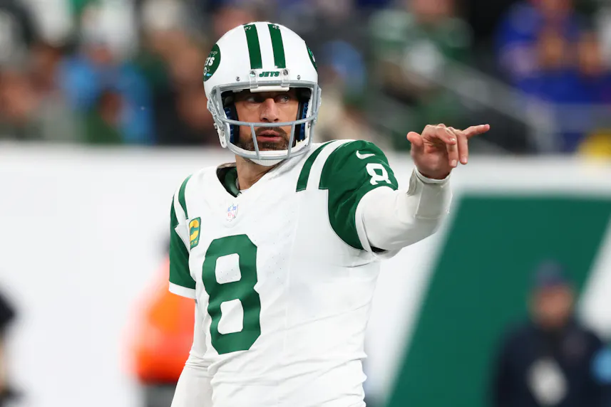 New York Jets quarterback Aaron Rodgers as we make our best Aaron Rodgers TNF player props.