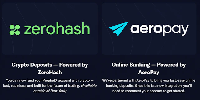 ProphetX banking options